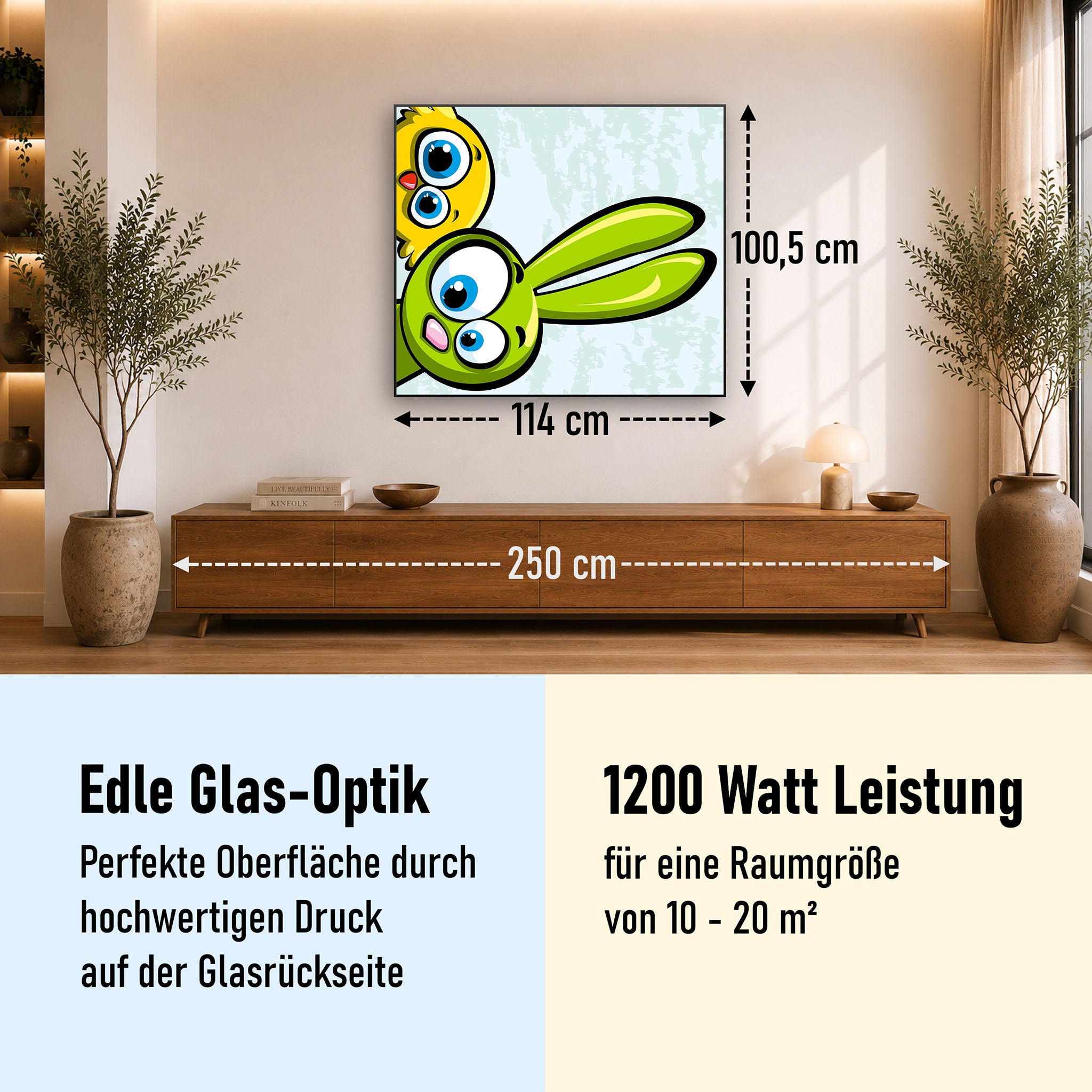 Glas Infrarotheizung 350-1200W Motiv 044 Animation