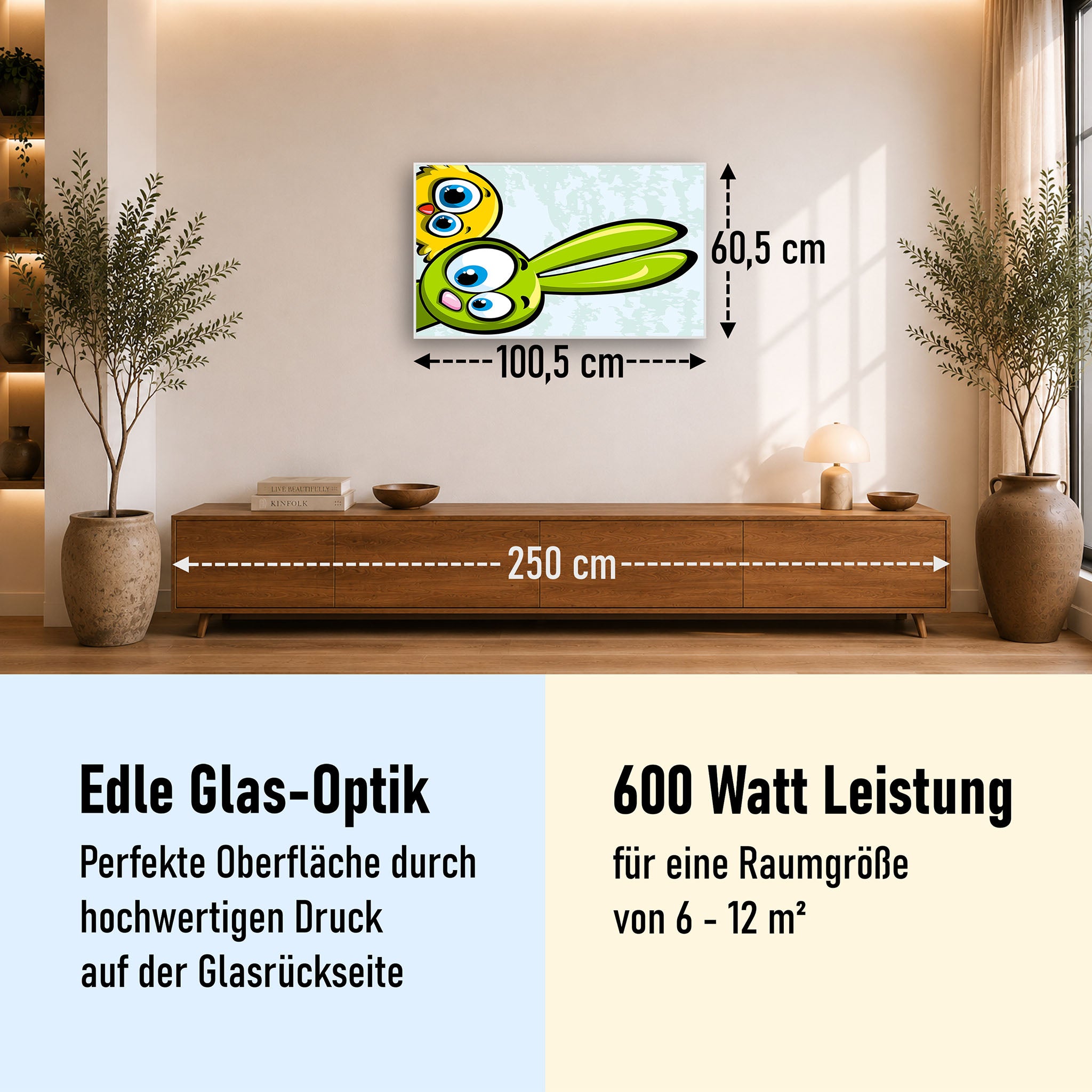 Glas Infrarotheizung 350-1200W Motiv 044 Animation