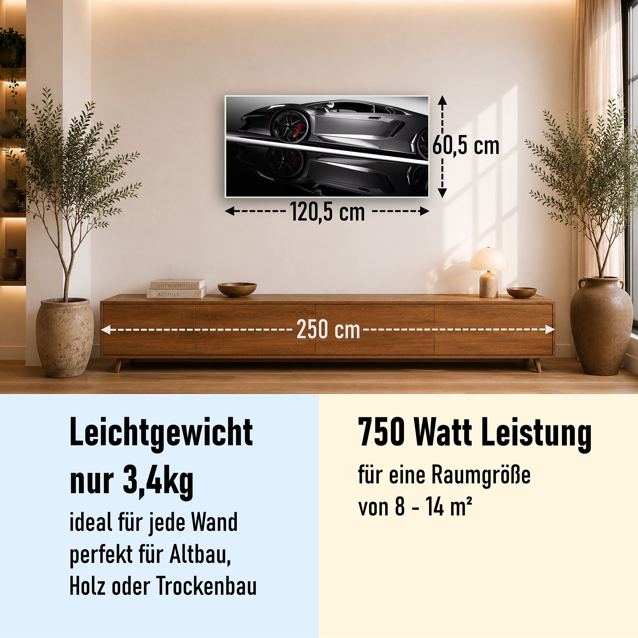 Bild Infrarotheizung 350-1200W Motiv 045 Sportwagen