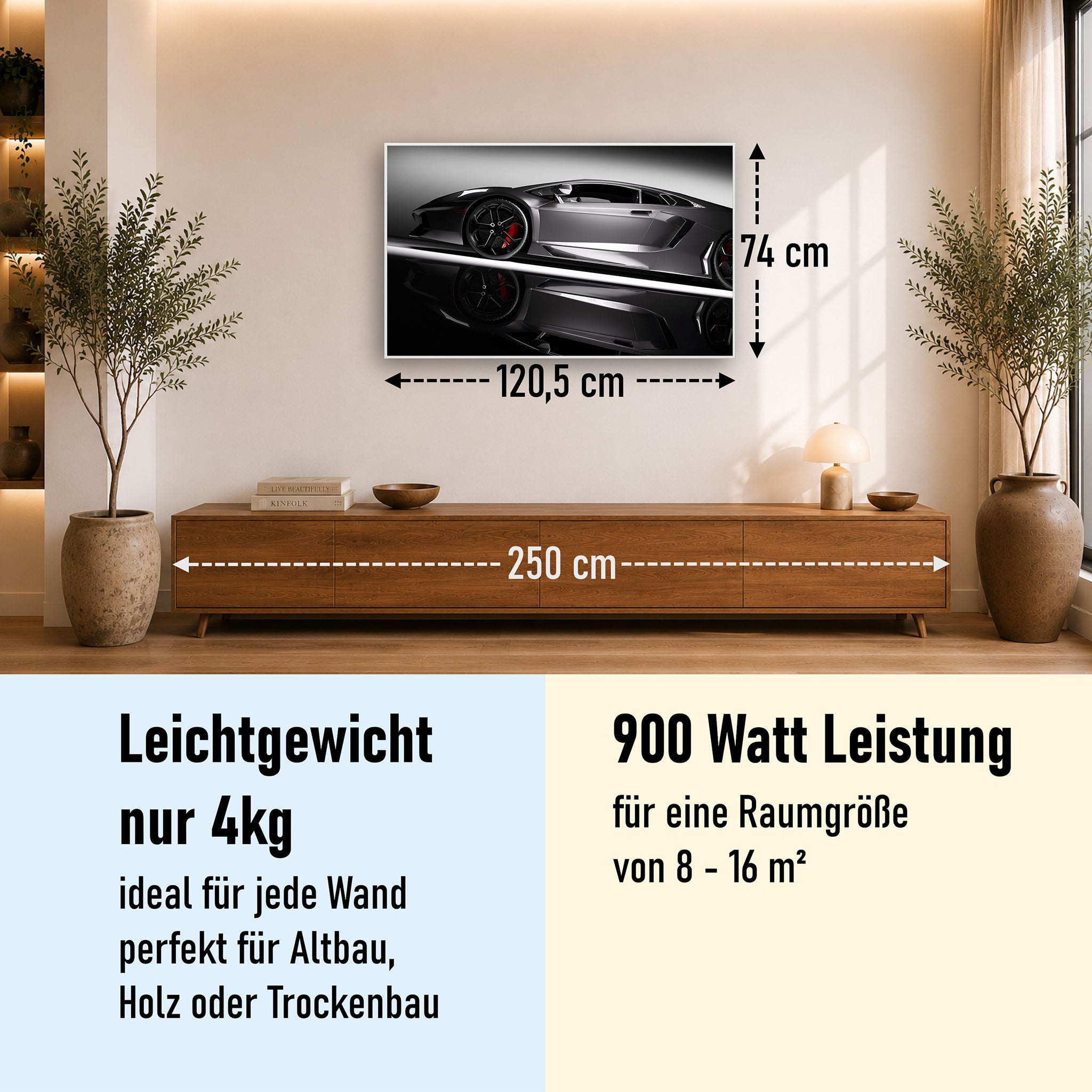 Bild Infrarotheizung 350-1200W Motiv 045 Sportwagen