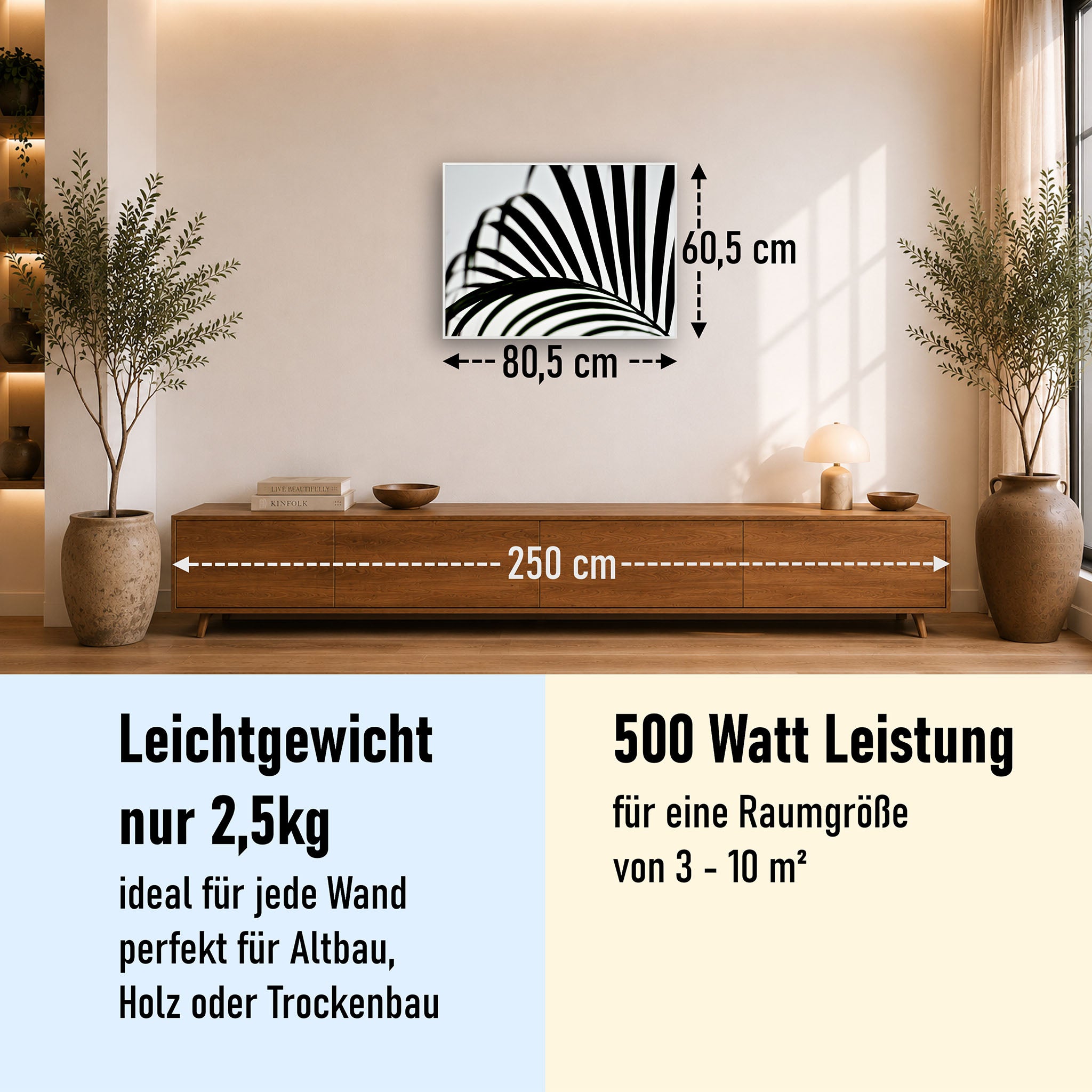 Bild Infrarotheizung 350-1200W Motiv 046 Palmblatt