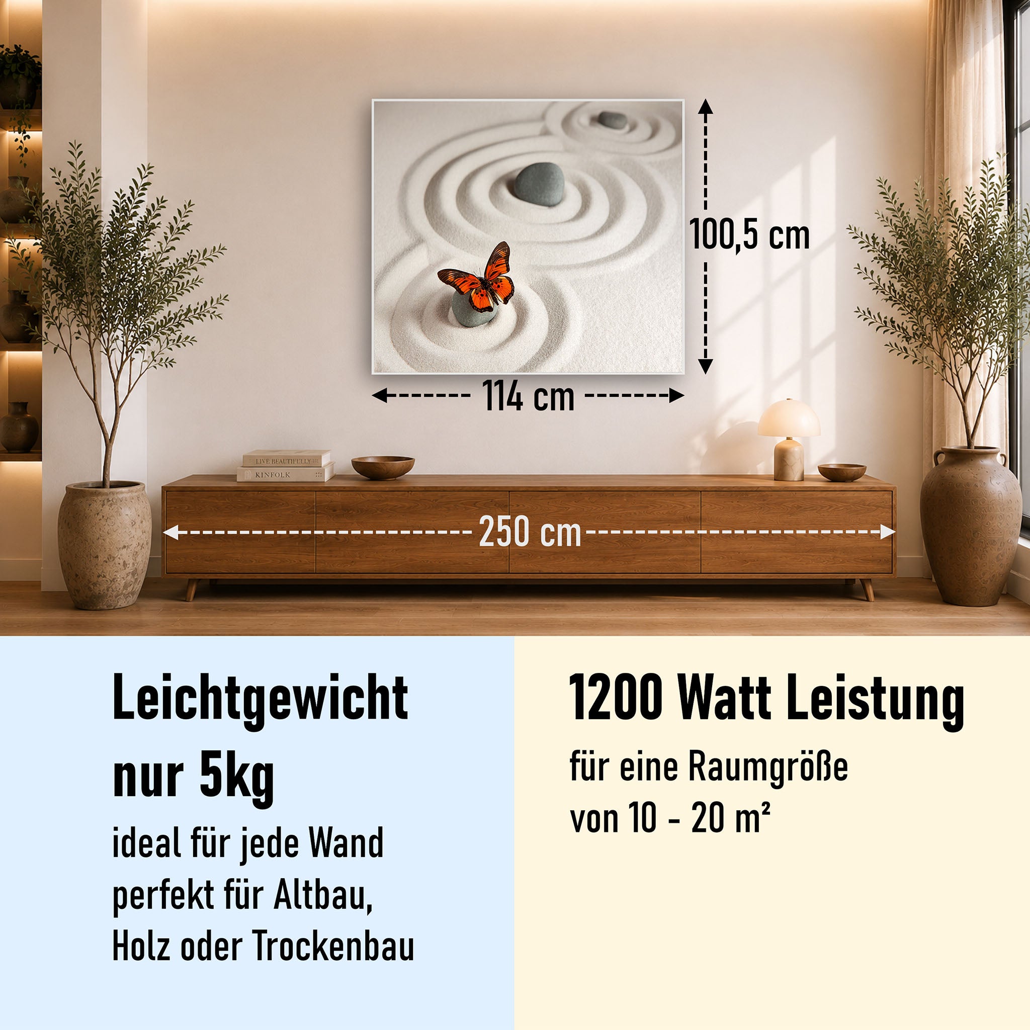 Bild Infrarotheizung 350-1200W Motiv 047 Zen-Steine