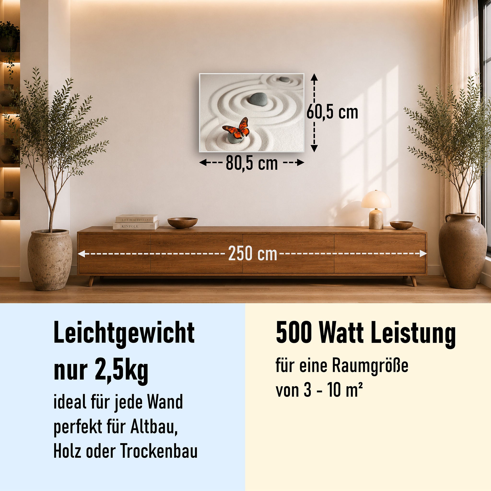 Bild Infrarotheizung 350-1200W Motiv 047 Zen-Steine