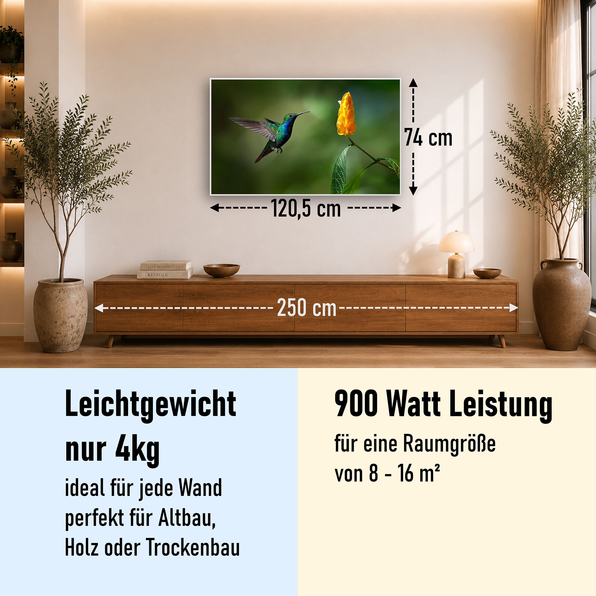 Bild Infrarotheizung 350-1200W Motiv 048 Kolibri
