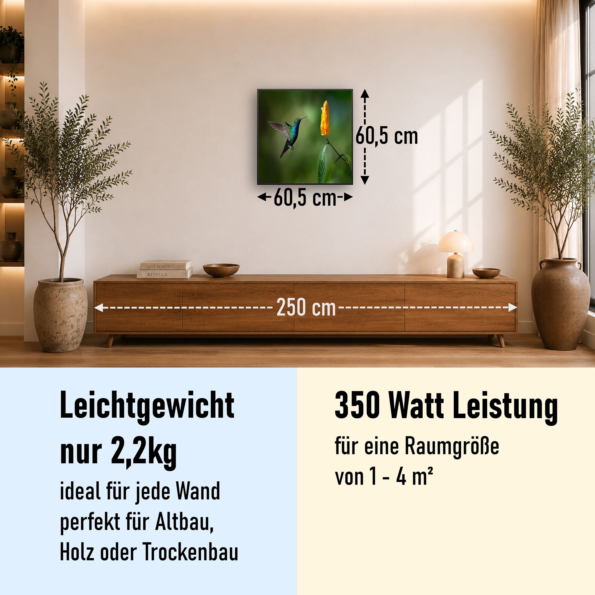 Bild Infrarotheizung 350-1200W Motiv 048 Kolibri