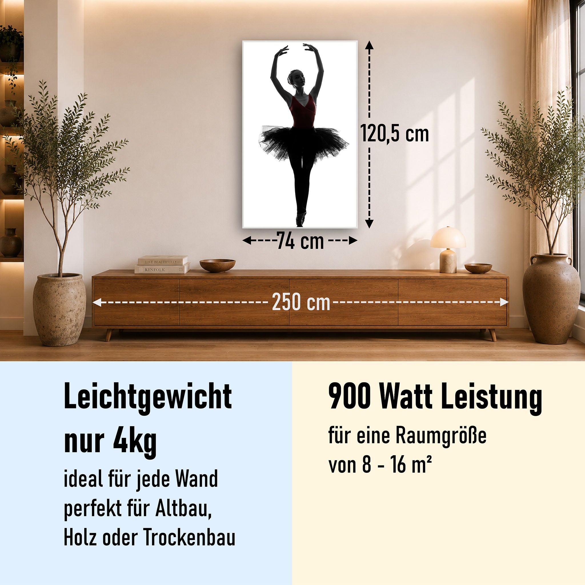 Bild Infrarotheizung 350-1200W Motiv 049H Ballerina