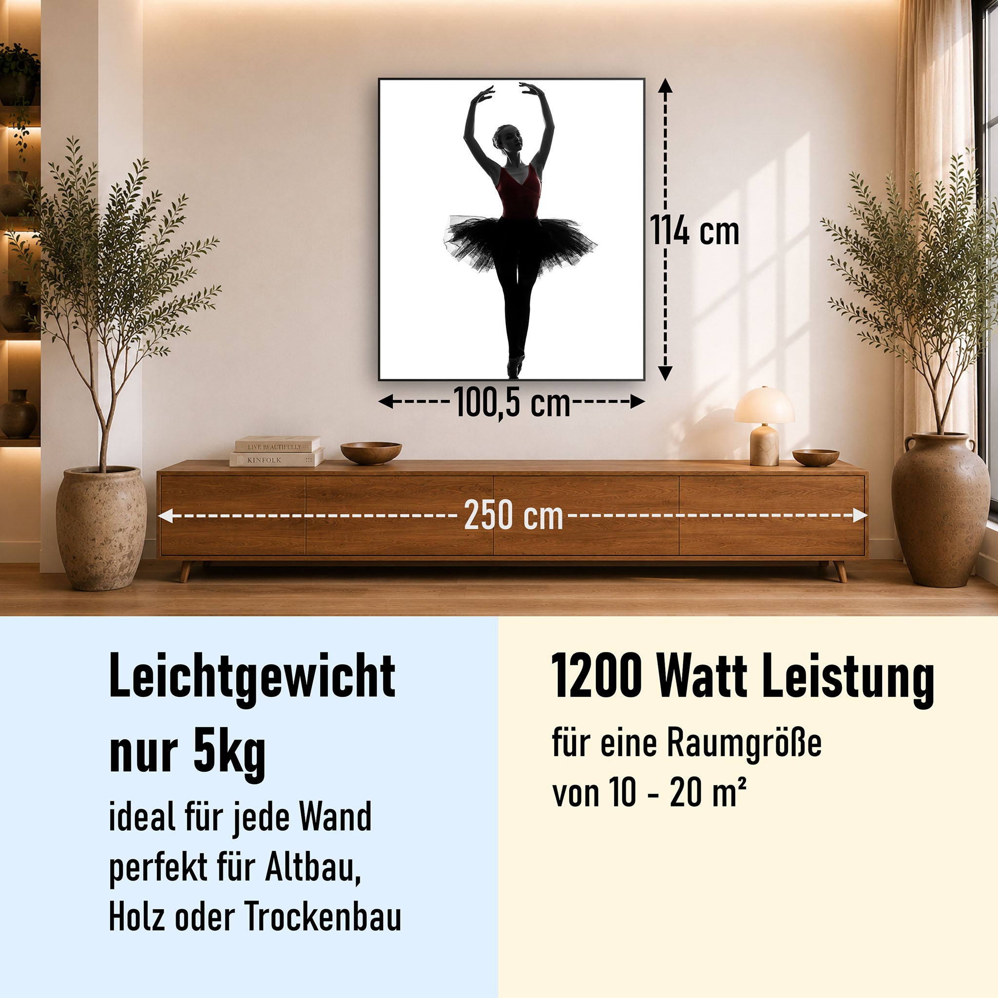 Bild Infrarotheizung 350-1200W Motiv 049H Ballerina