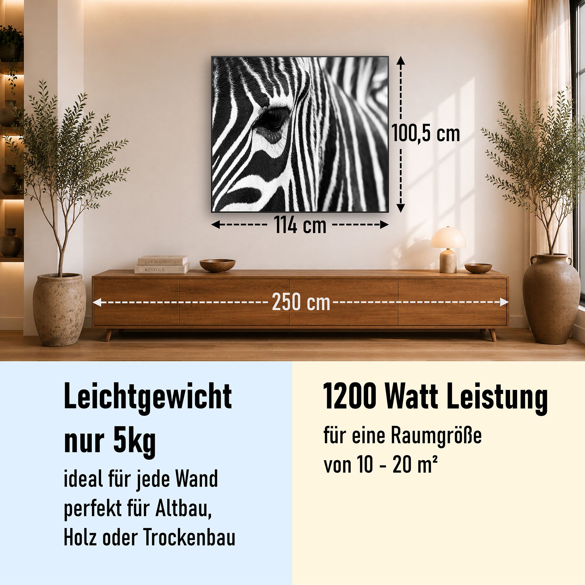 Bild Infrarotheizung 350-1200W Motiv 050 Zebra
