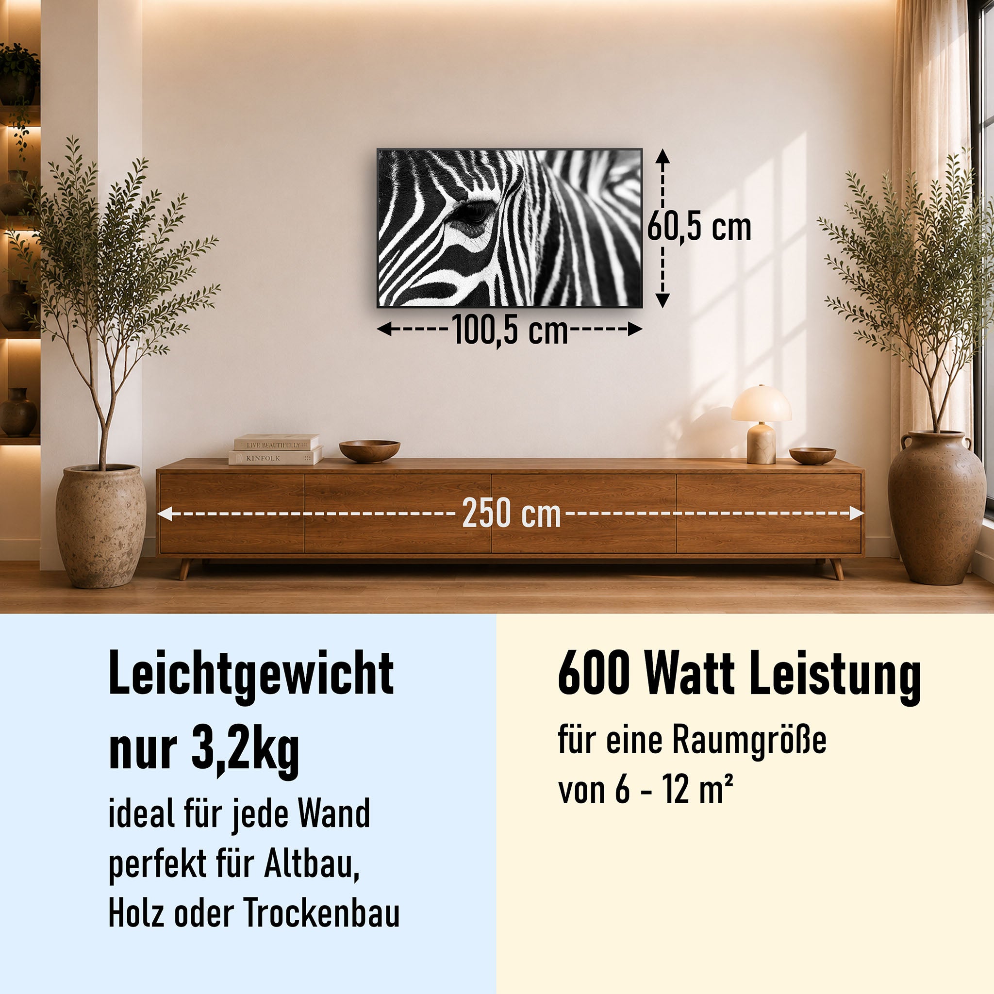 Bild Infrarotheizung 350-1200W Motiv 050 Zebra