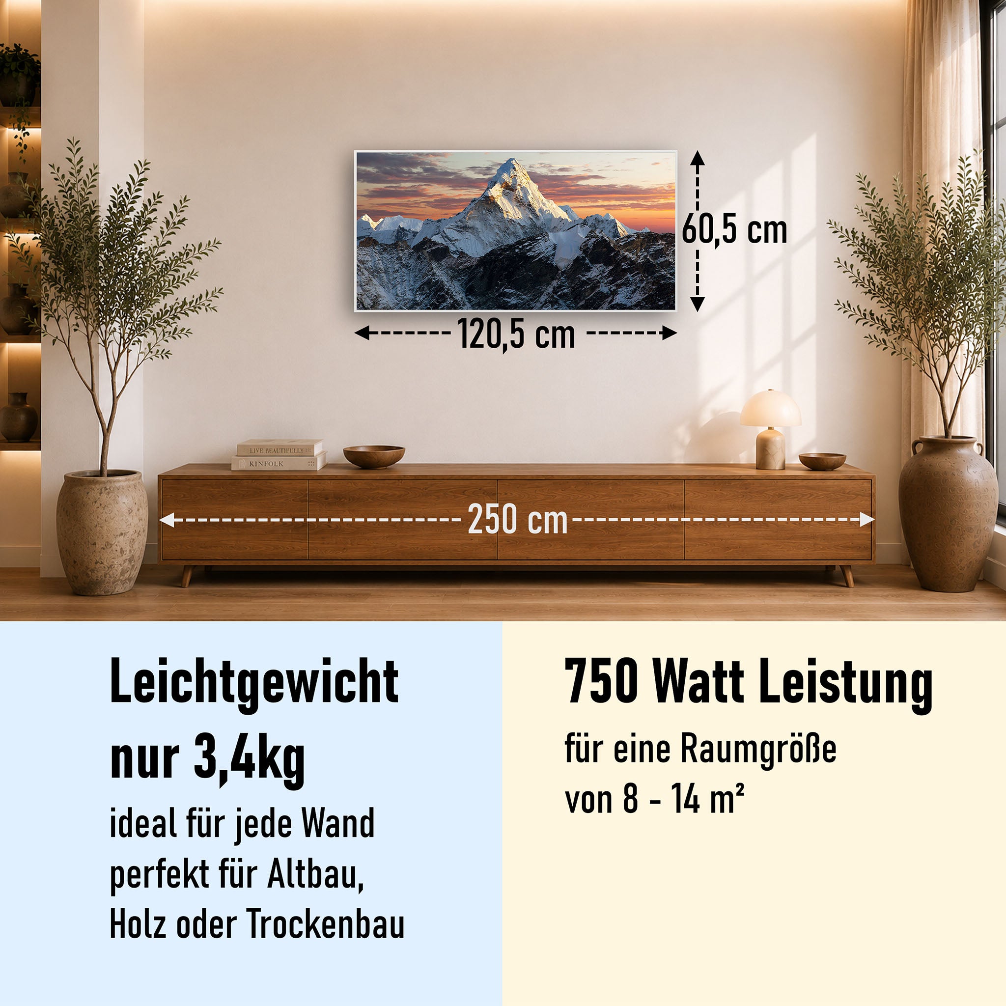 Bild Infrarotheizung 350-1200W Motiv 051 Everest