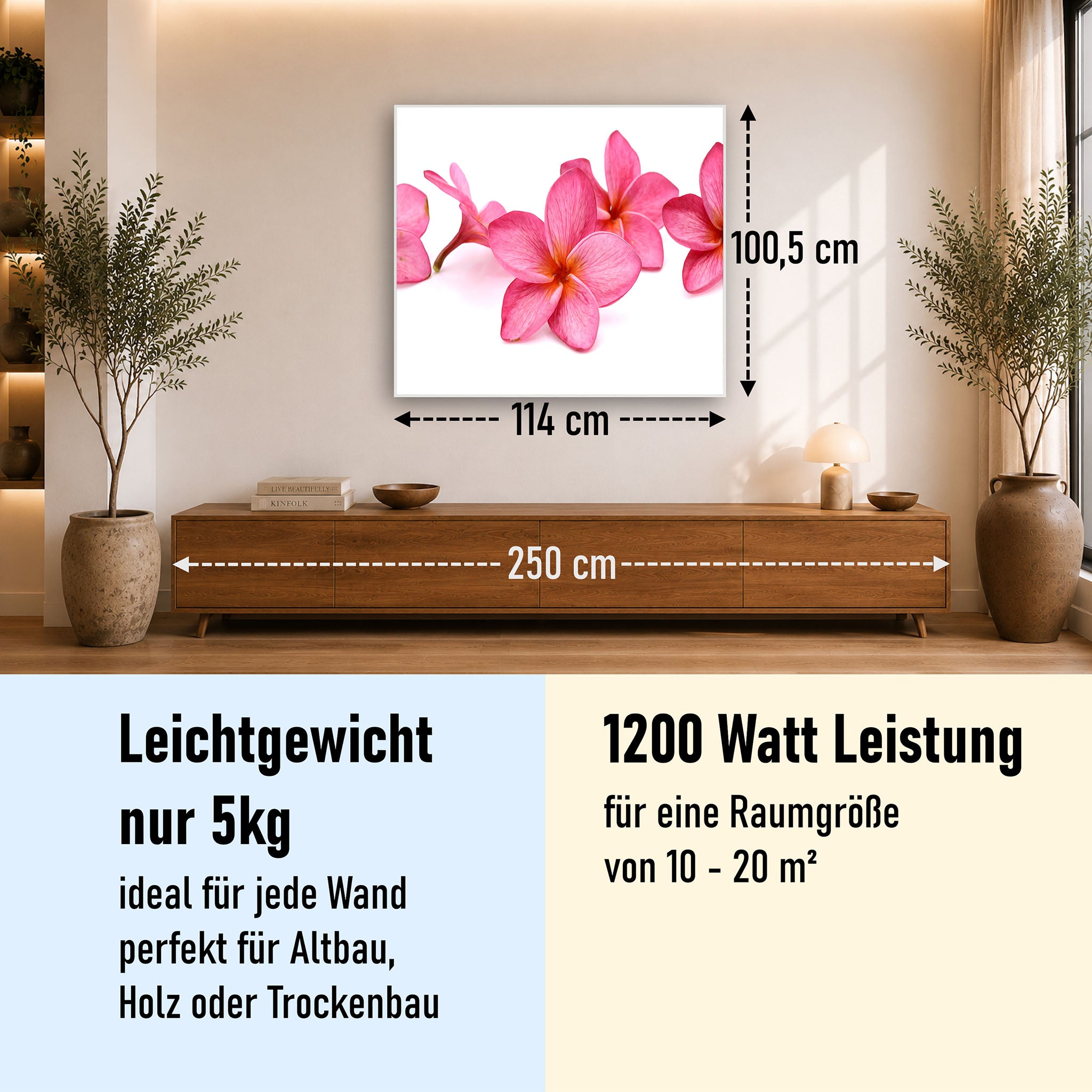 Bild Infrarotheizung 350-1200W Motiv 053 Pink Frangipani