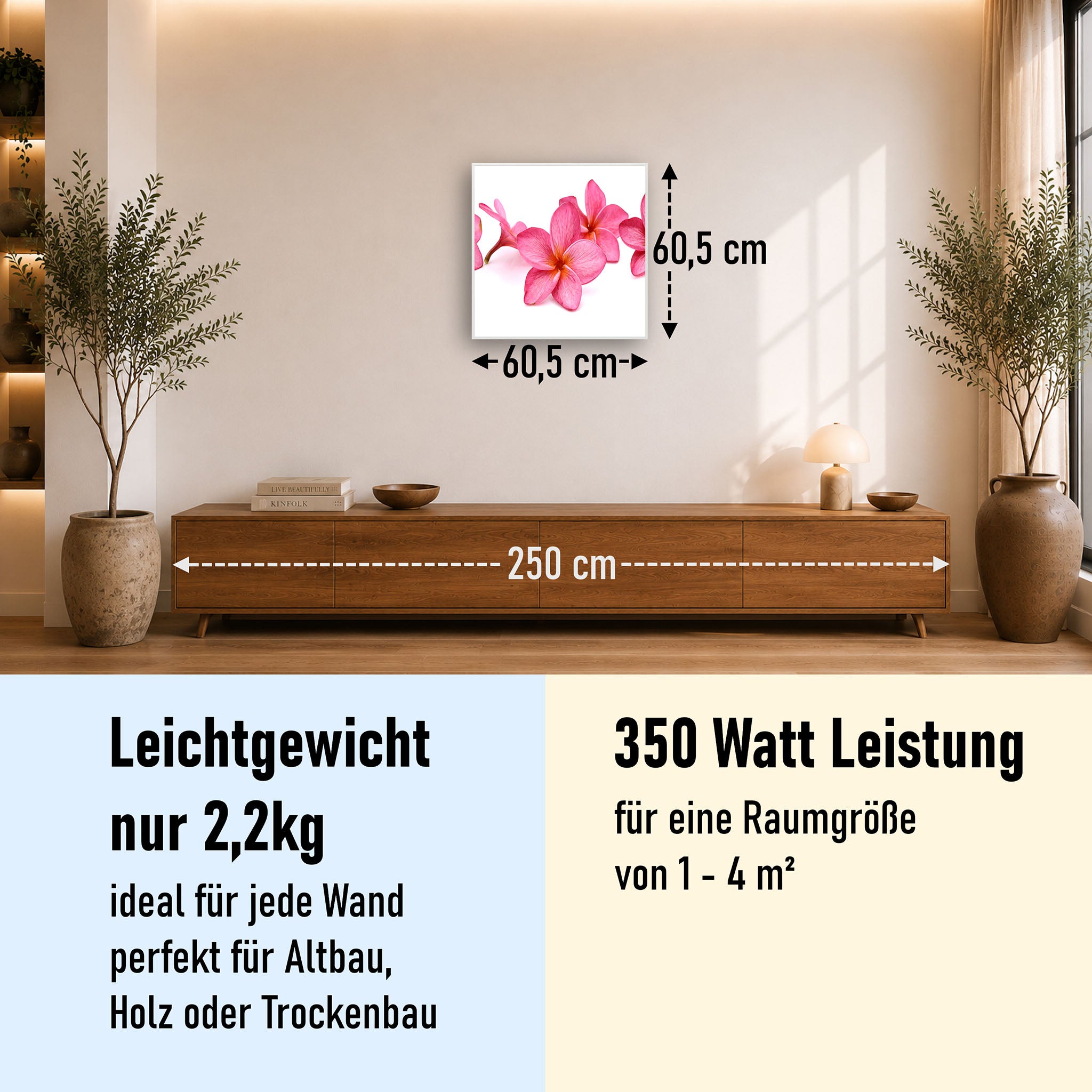 Bild Infrarotheizung 350-1200W Motiv 053 Pink Frangipani