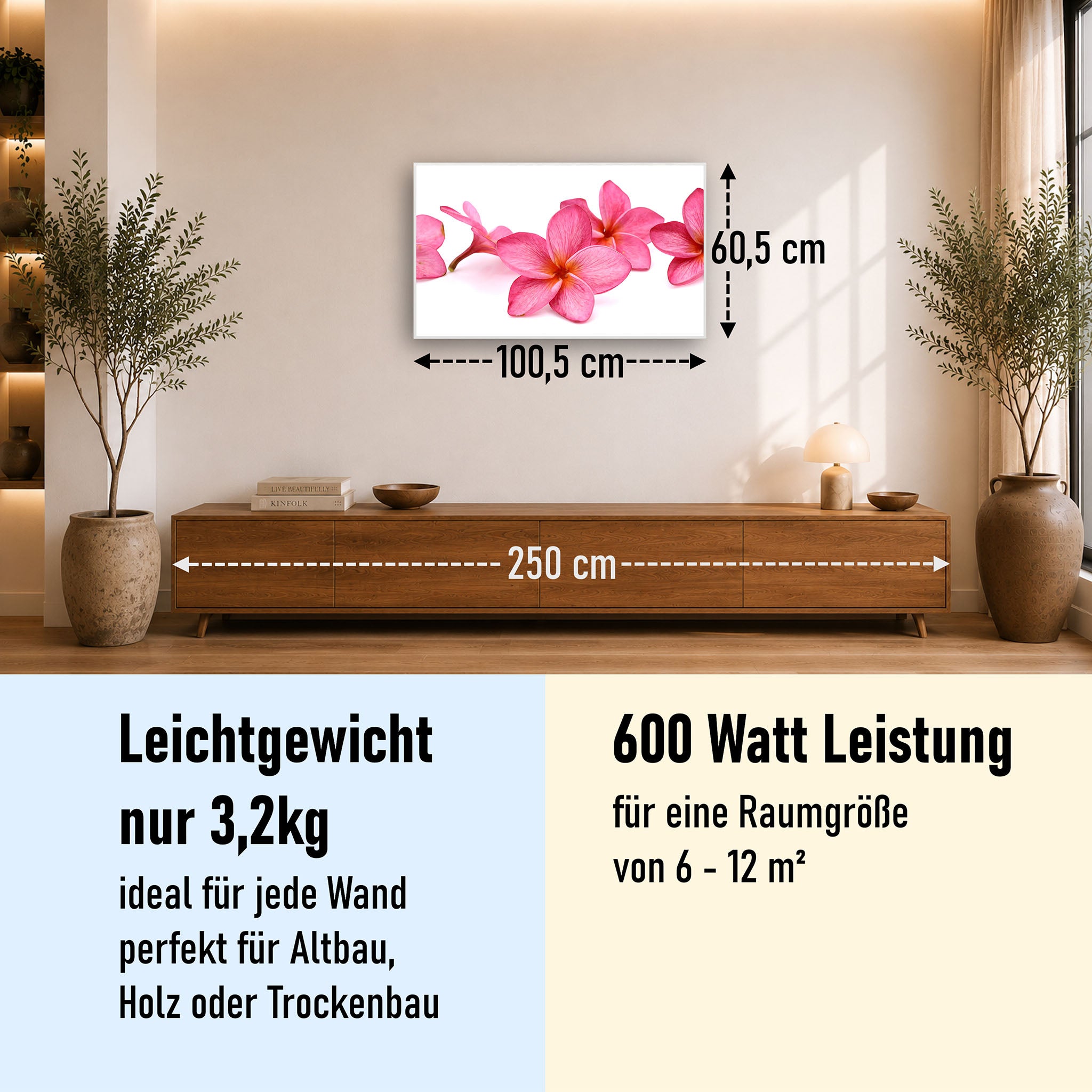 Bild Infrarotheizung 350-1200W Motiv 053 Pink Frangipani
