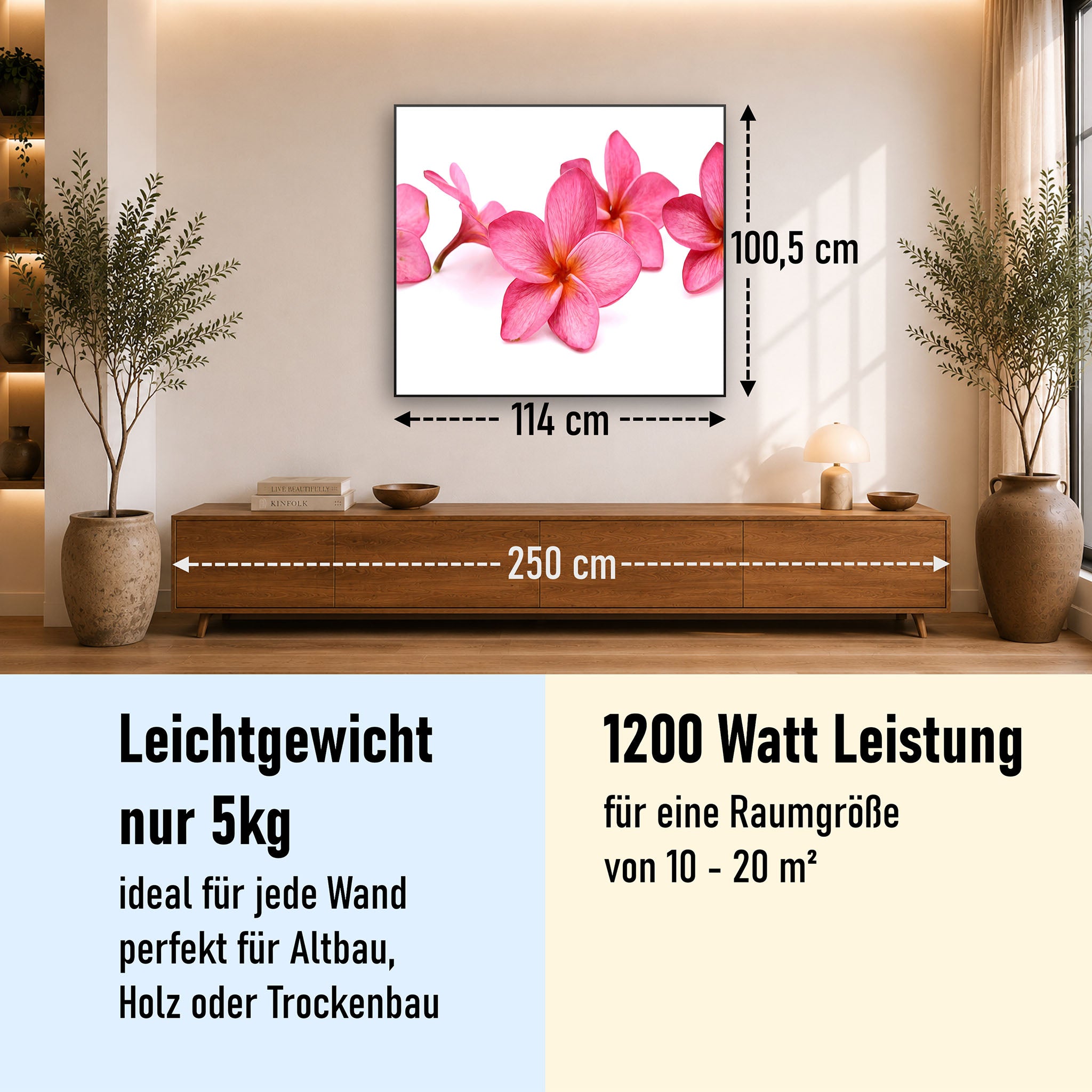 Bild Infrarotheizung 350-1200W Motiv 053 Pink Frangipani