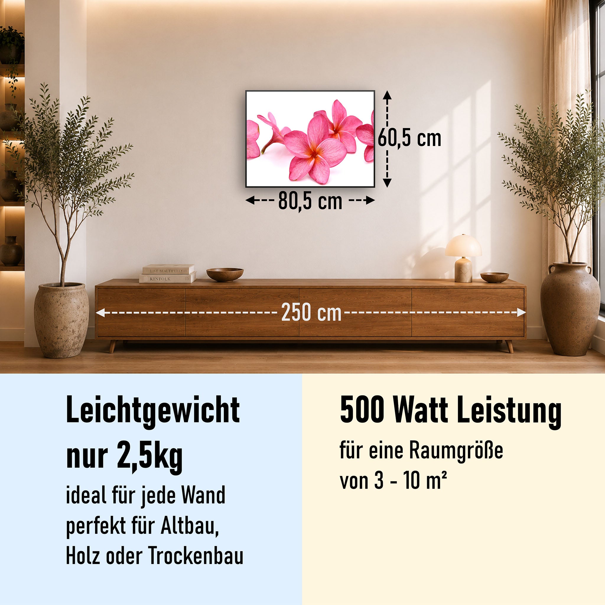 Bild Infrarotheizung 350-1200W Motiv 053 Pink Frangipani