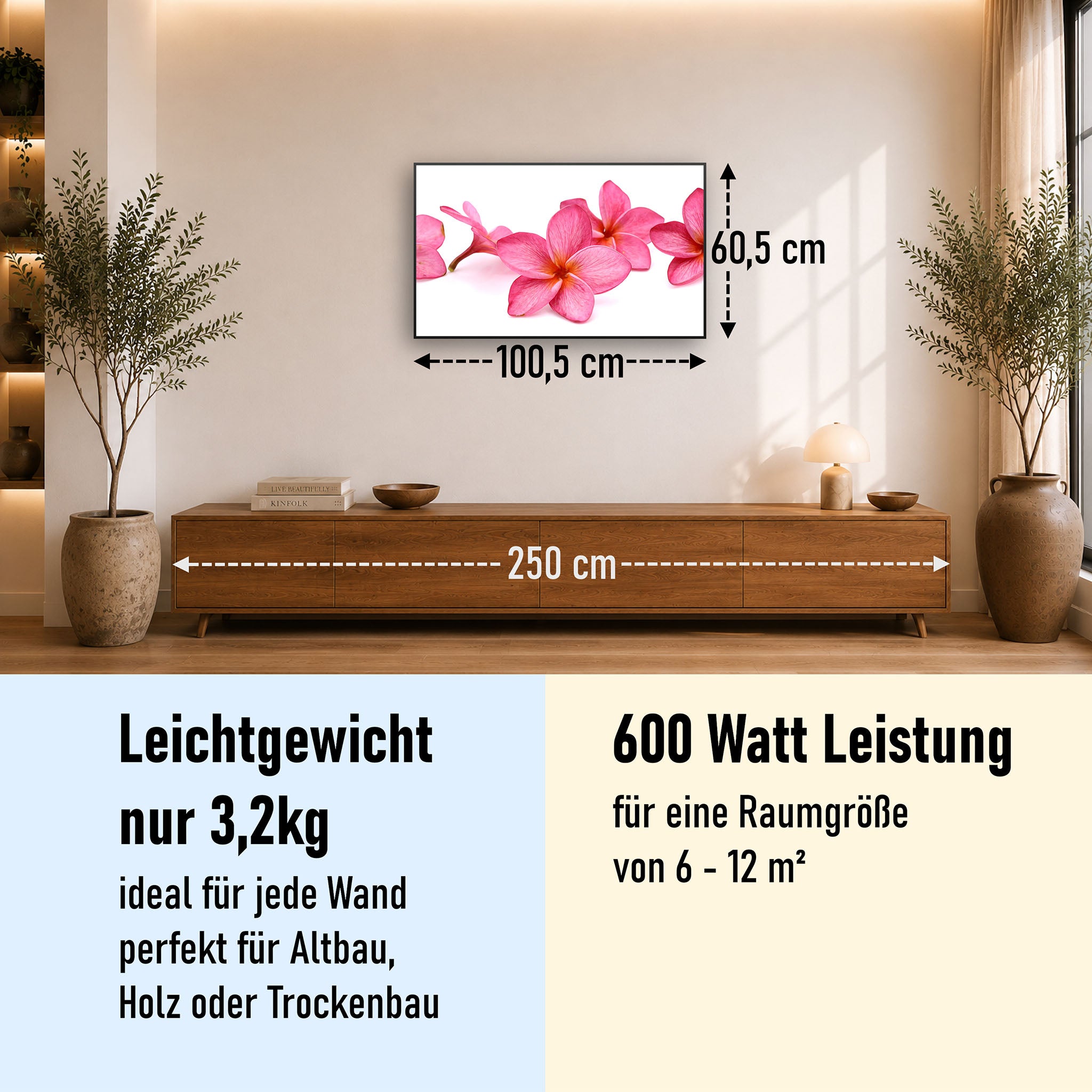 Bild Infrarotheizung 350-1200W Motiv 053 Pink Frangipani