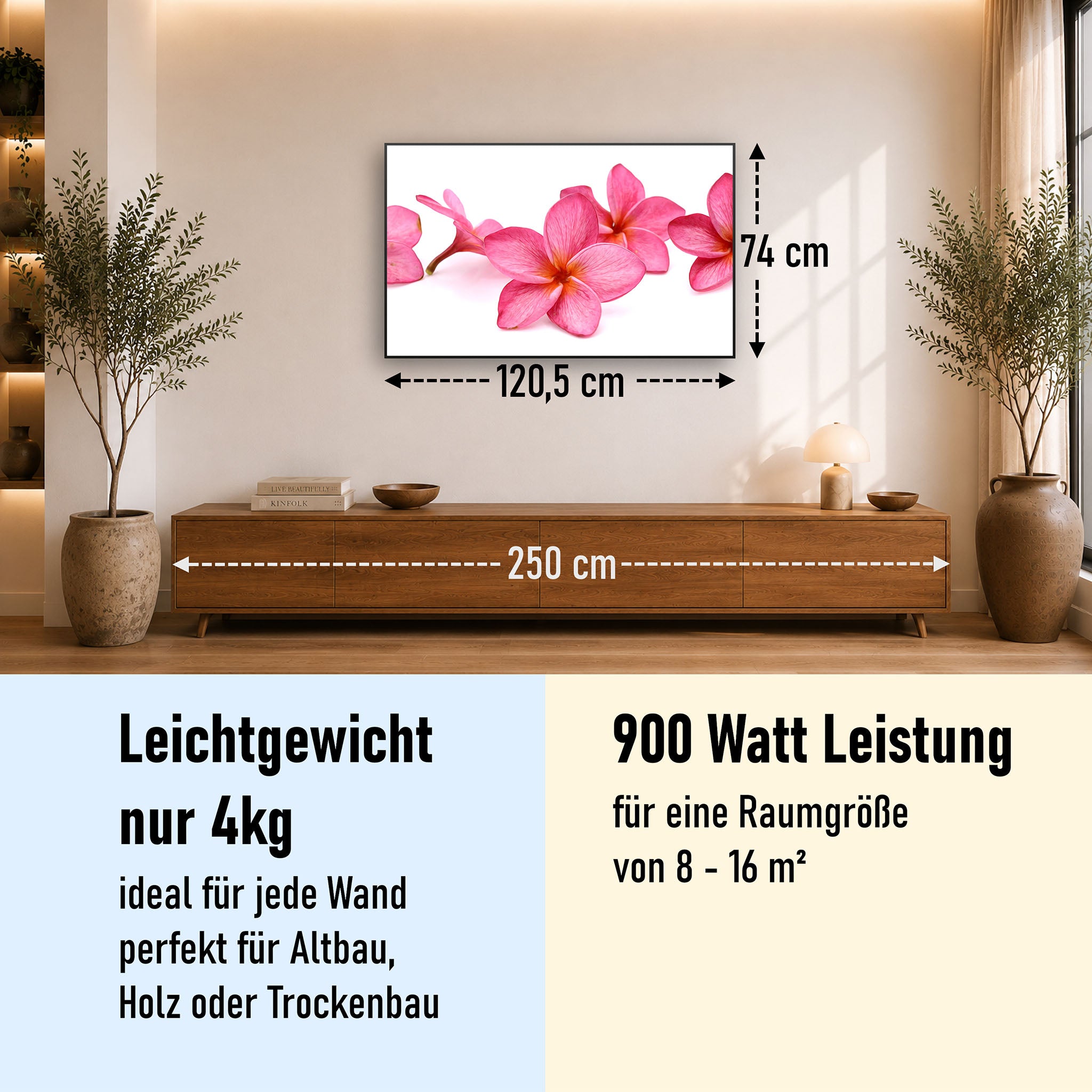 Bild Infrarotheizung 350-1200W Motiv 053 Pink Frangipani