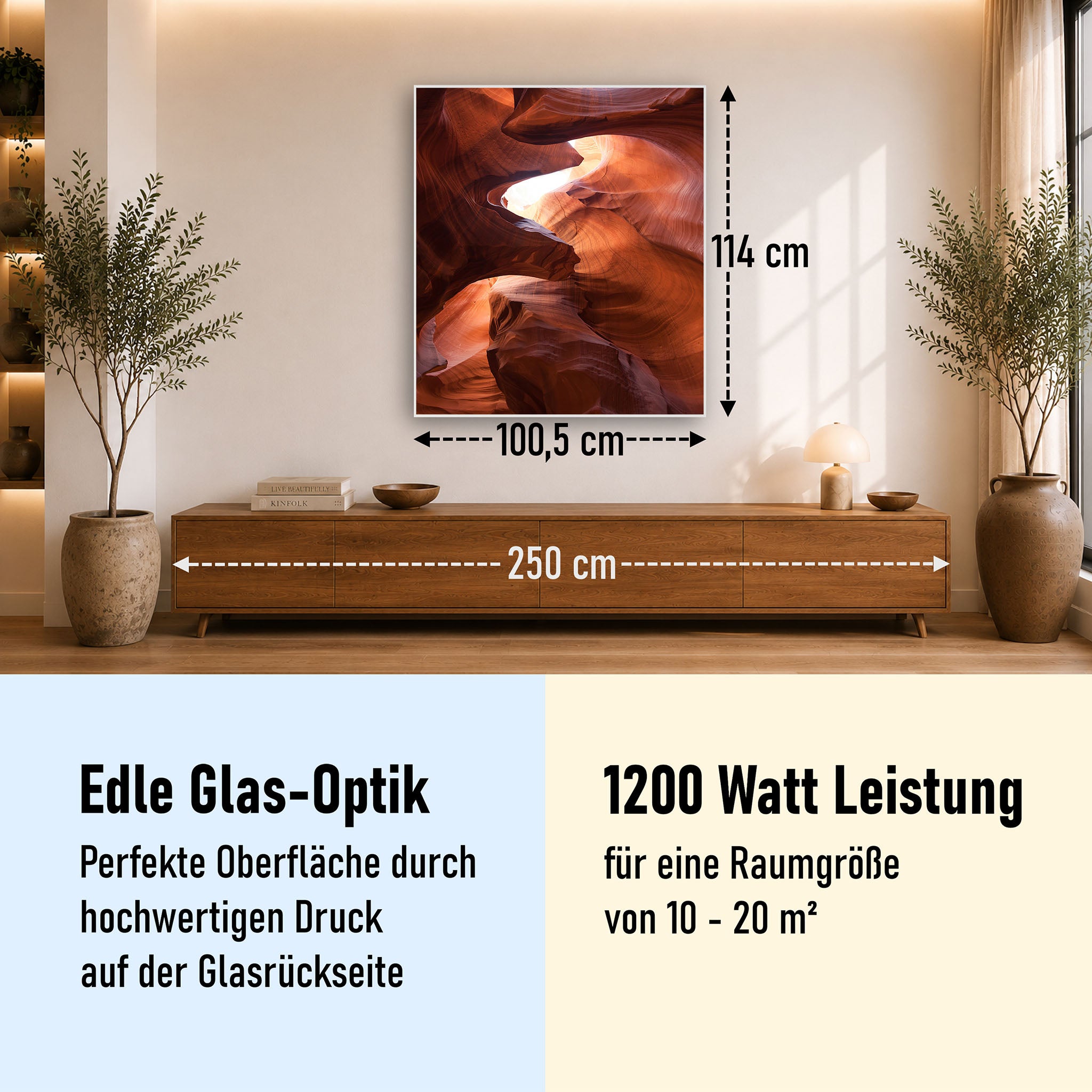 Glas Infrarotheizung 350-1200W Motiv 054H Canyon