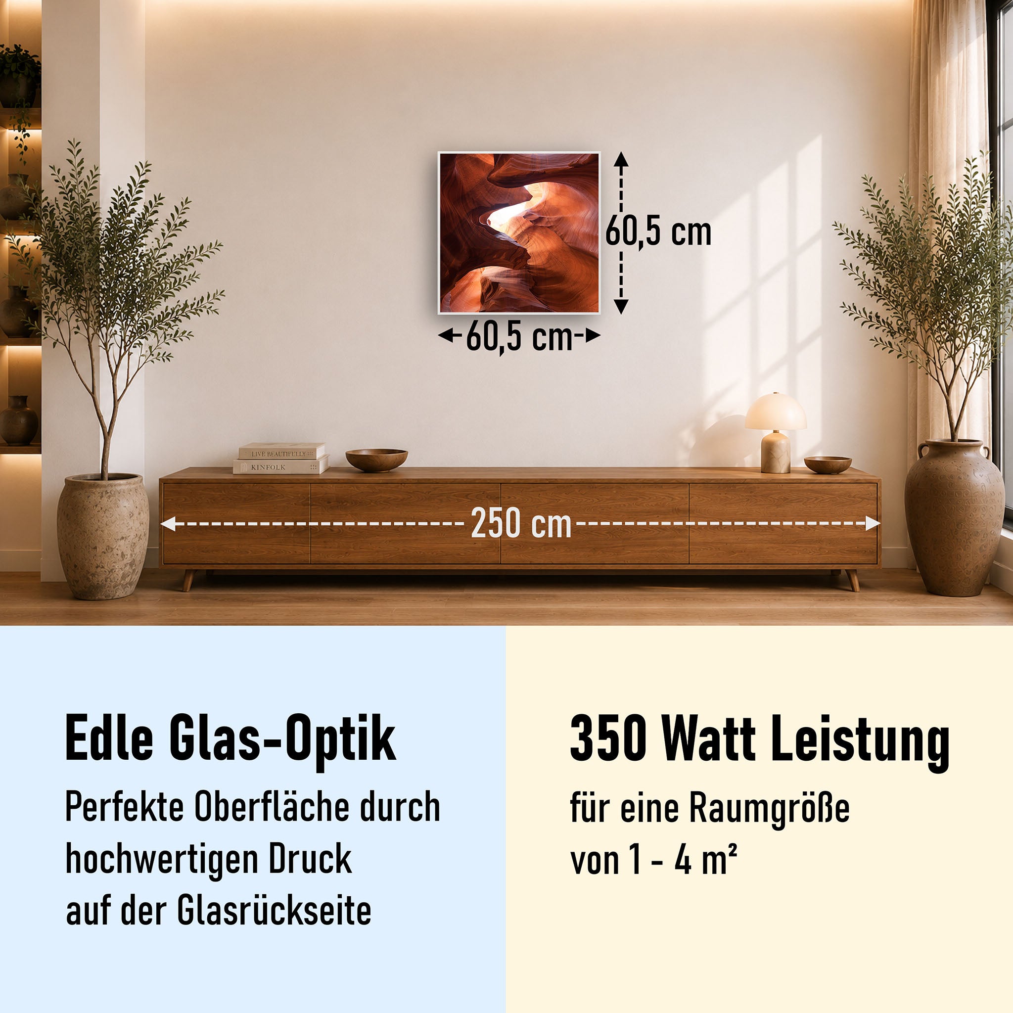 Glas Infrarotheizung 350-1200W Motiv 054H Canyon