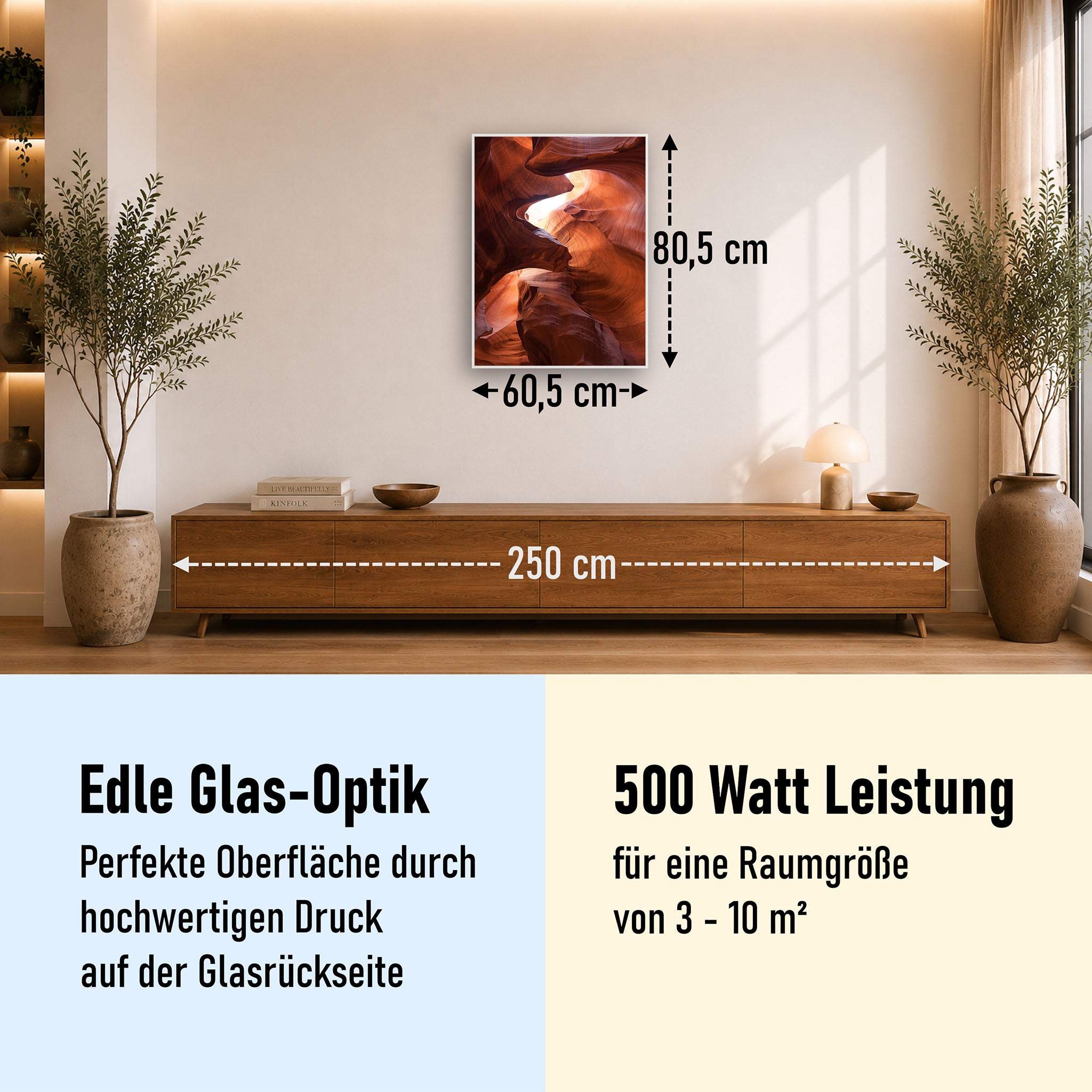 Glas Infrarotheizung 350-1200W Motiv 054H Canyon
