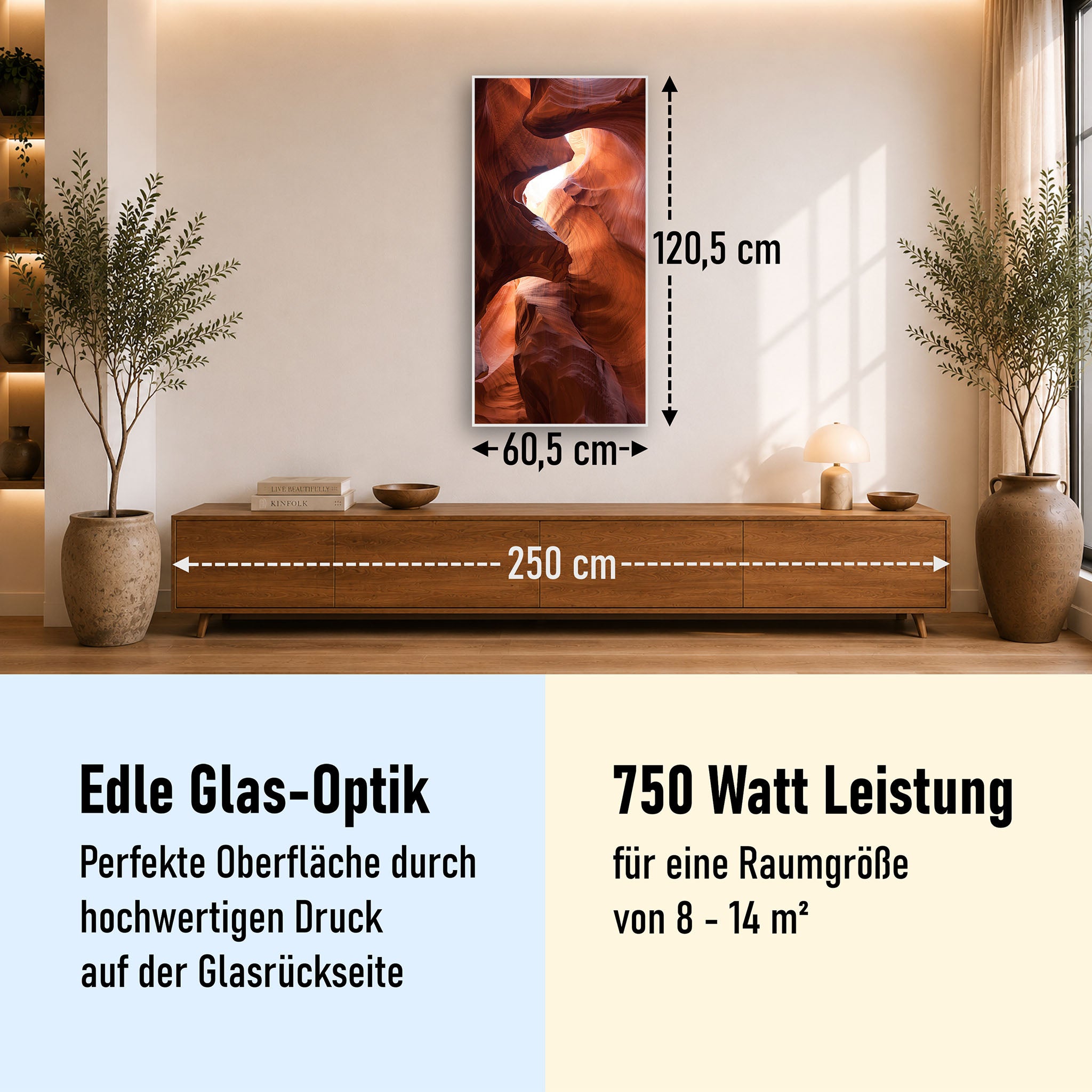 Glas Infrarotheizung 350-1200W Motiv 054H Canyon