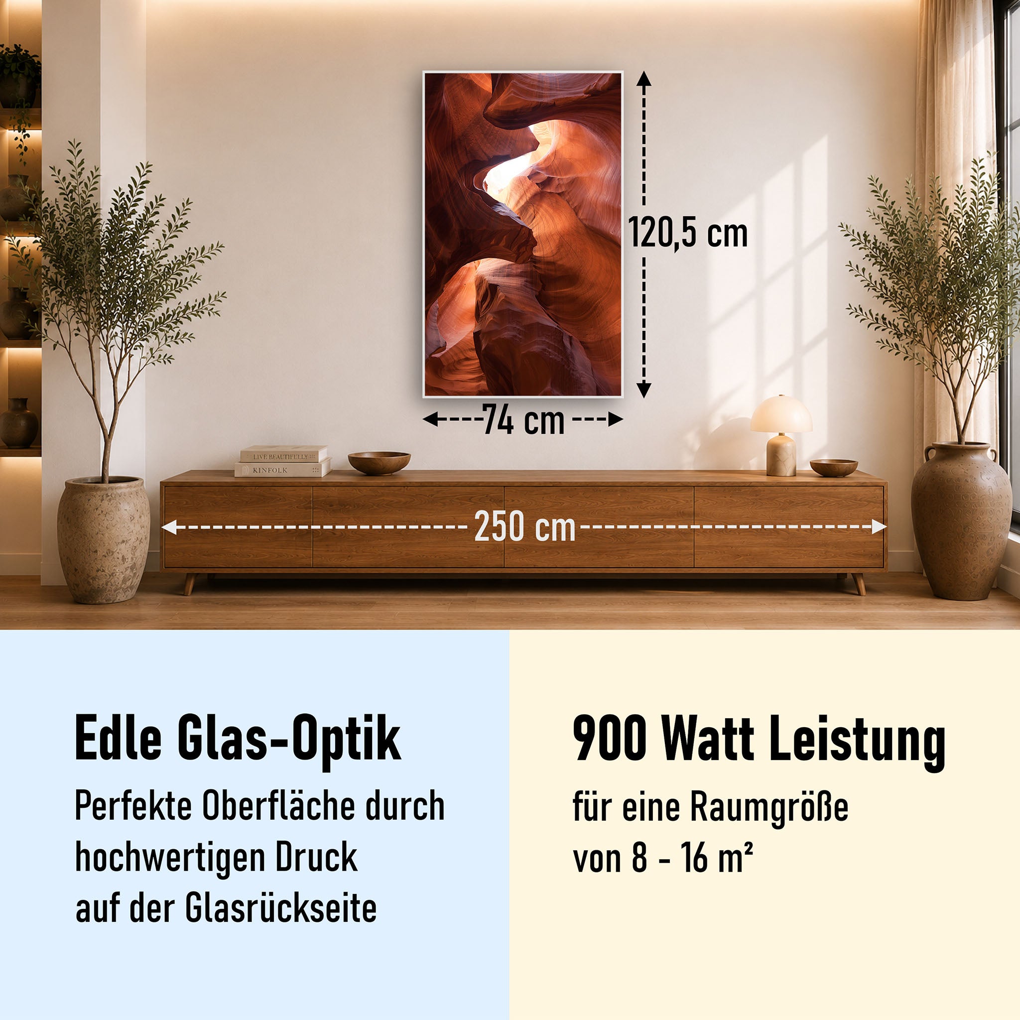 Glas Infrarotheizung 350-1200W Motiv 054H Canyon