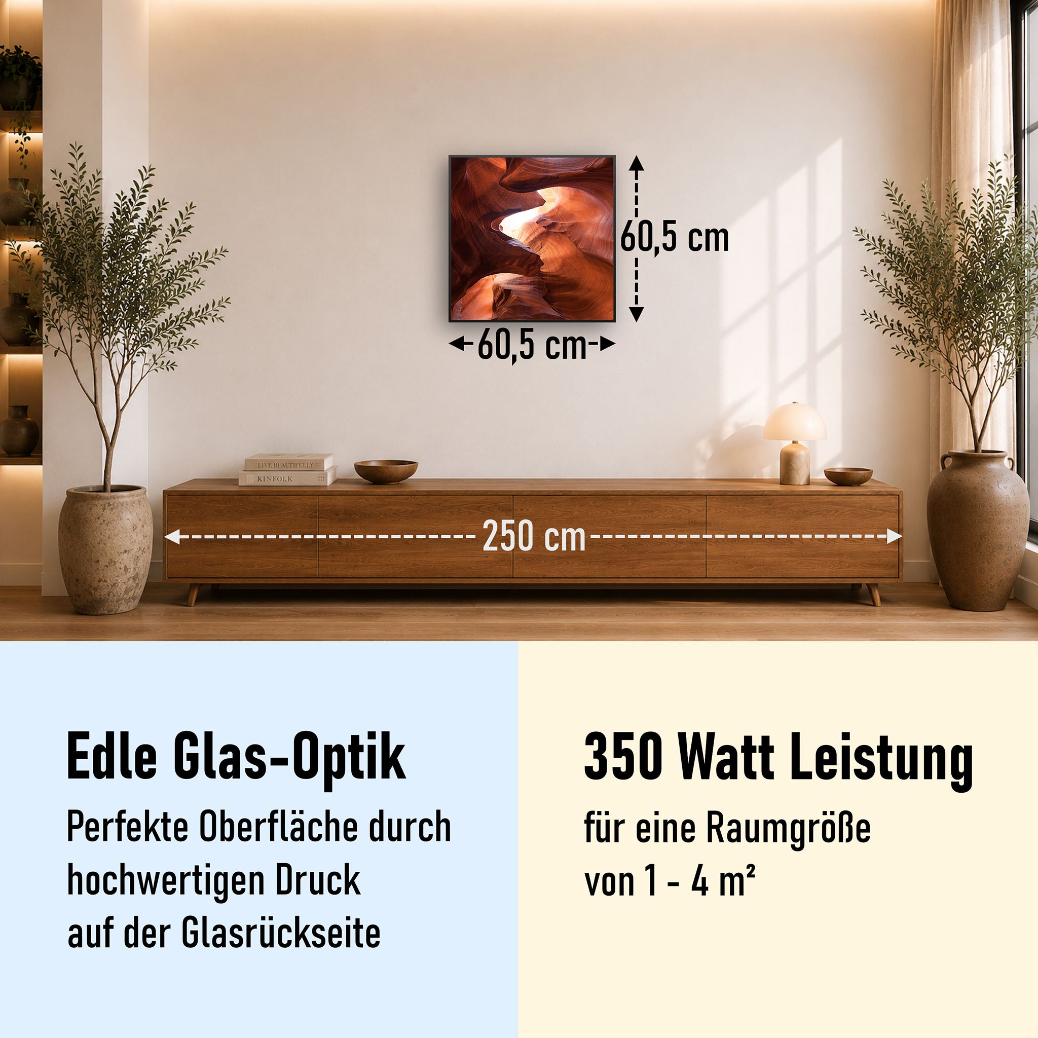 Glas Infrarotheizung 350-1200W Motiv 054H Canyon