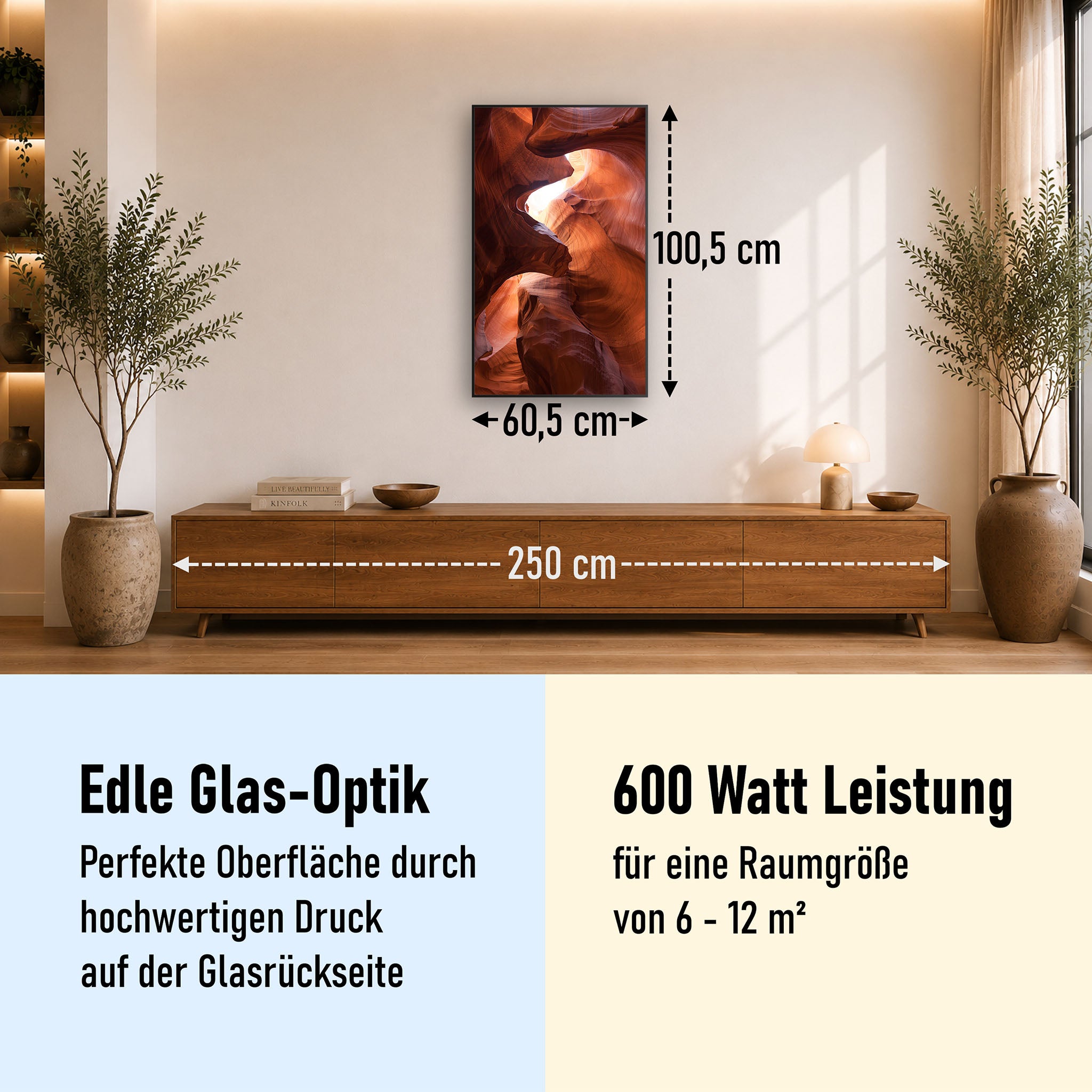 Glas Infrarotheizung 350-1200W Motiv 054H Canyon
