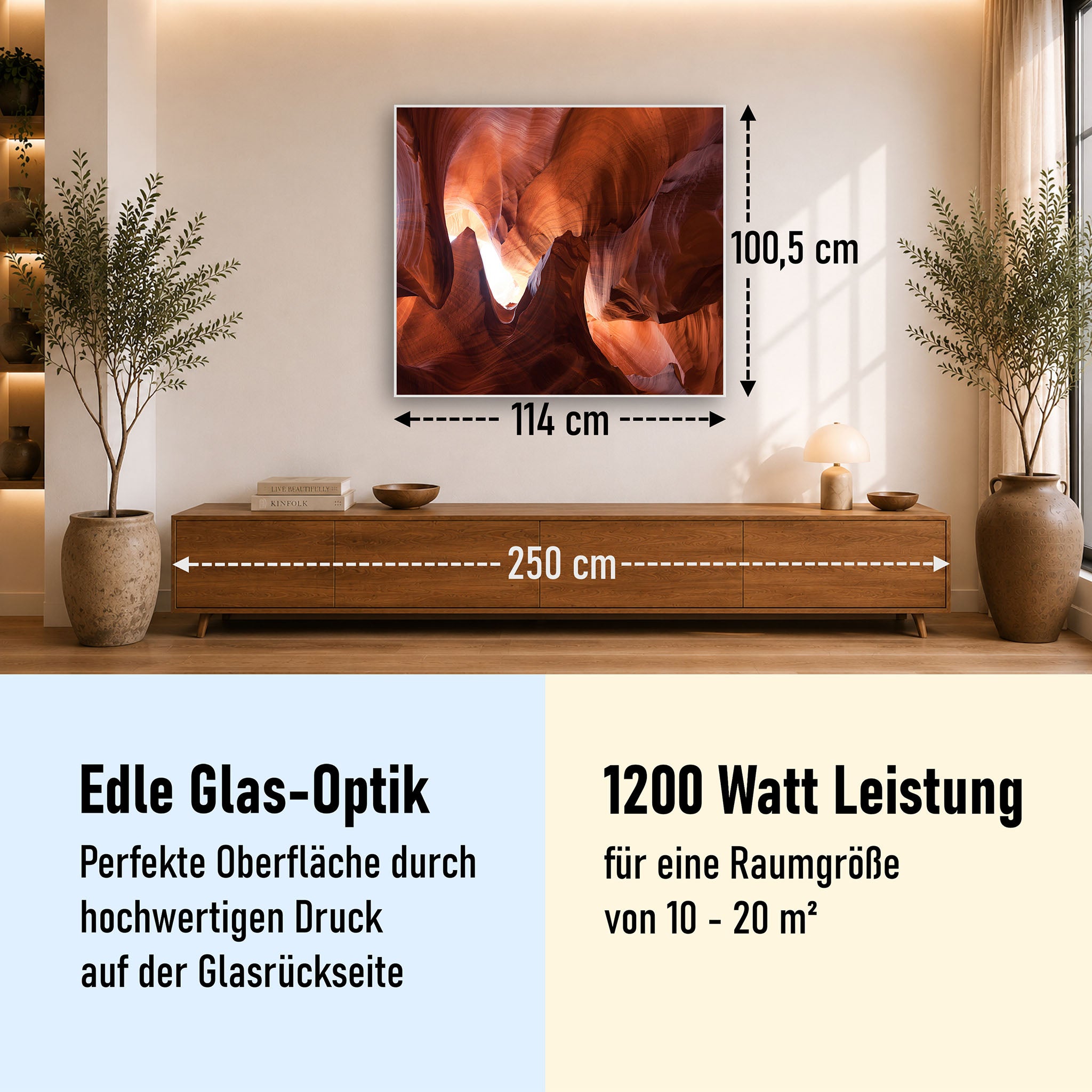 Glas Infrarotheizung 350-1200W Motiv 054 Canyon