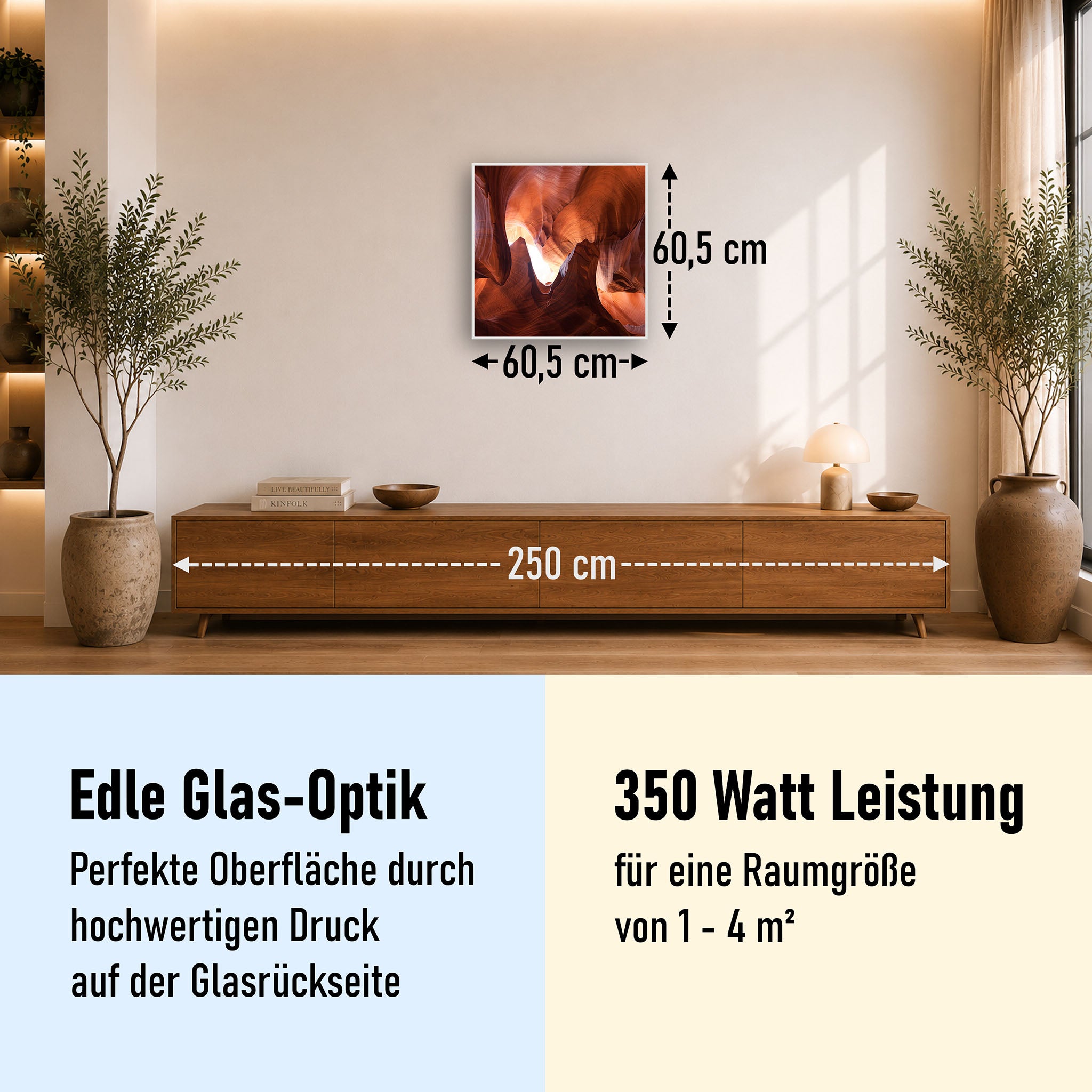 Glas Infrarotheizung 350-1200W Motiv 054 Canyon