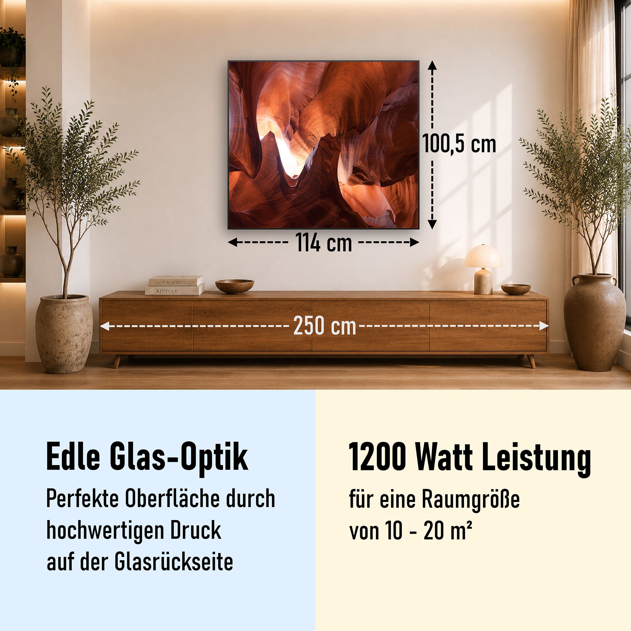 Glas Infrarotheizung 350-1200W Motiv 054 Canyon