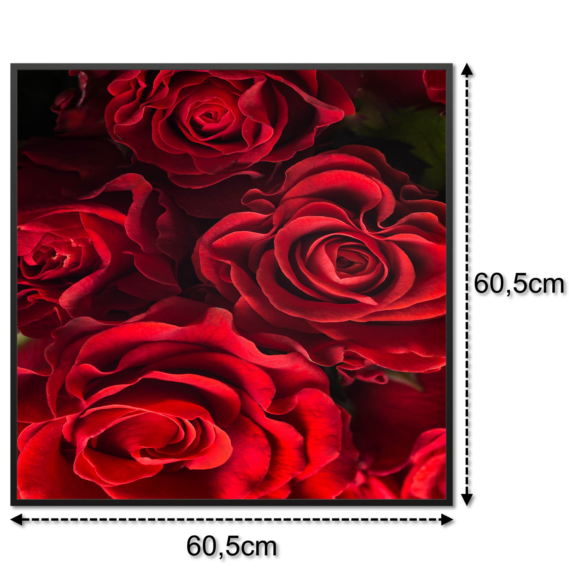 Bild Infrarotheizung 350-1200W Motiv 056H Rote Rosen