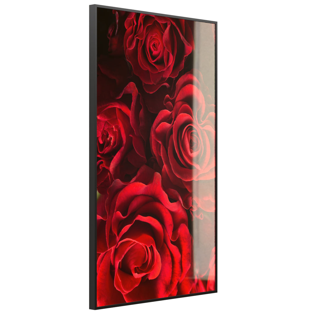 Glas Infrarotheizung 350-1200W Motiv 056H Rote Rosen