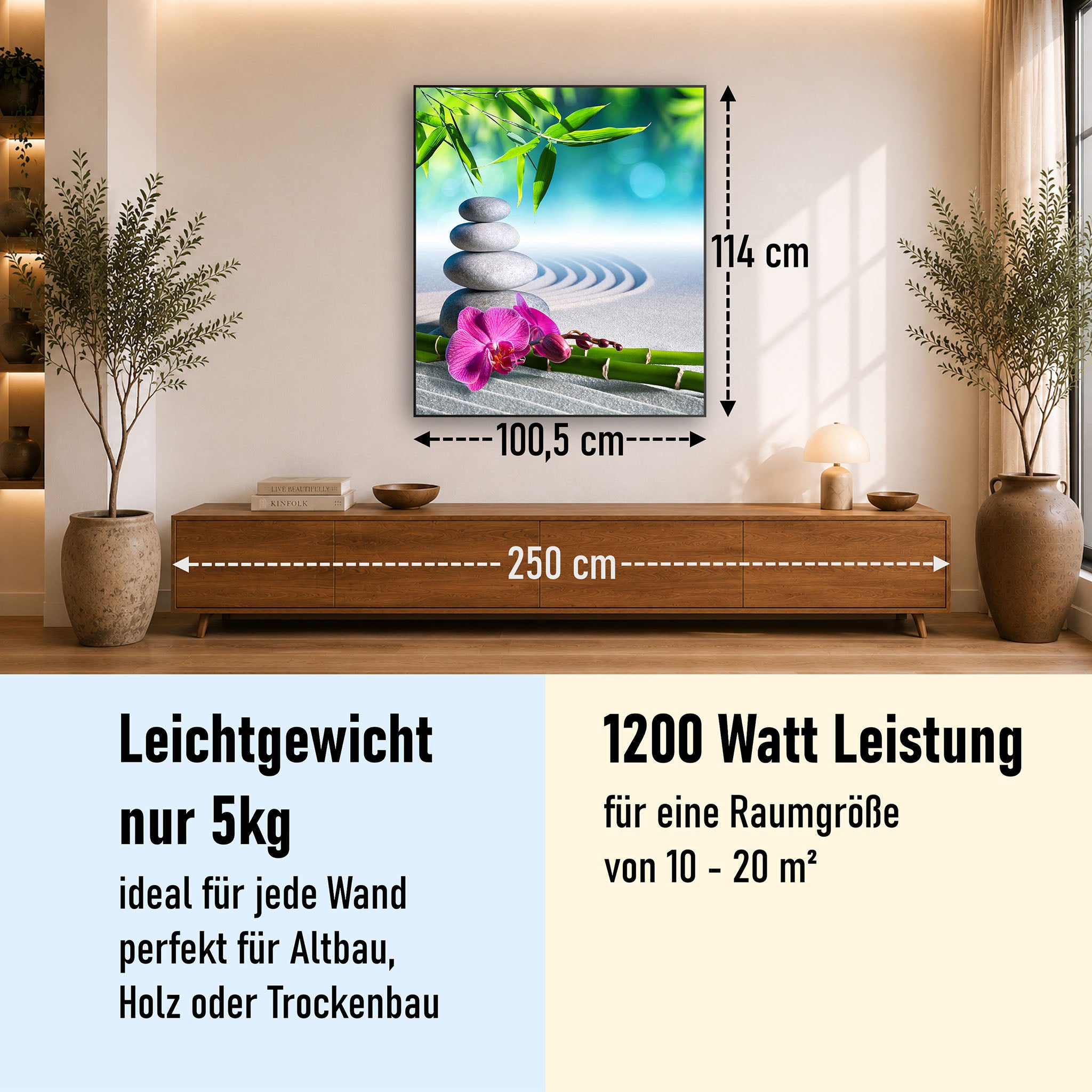 Bild Infrarotheizung 350-1200W Motiv 059H Zen Garten