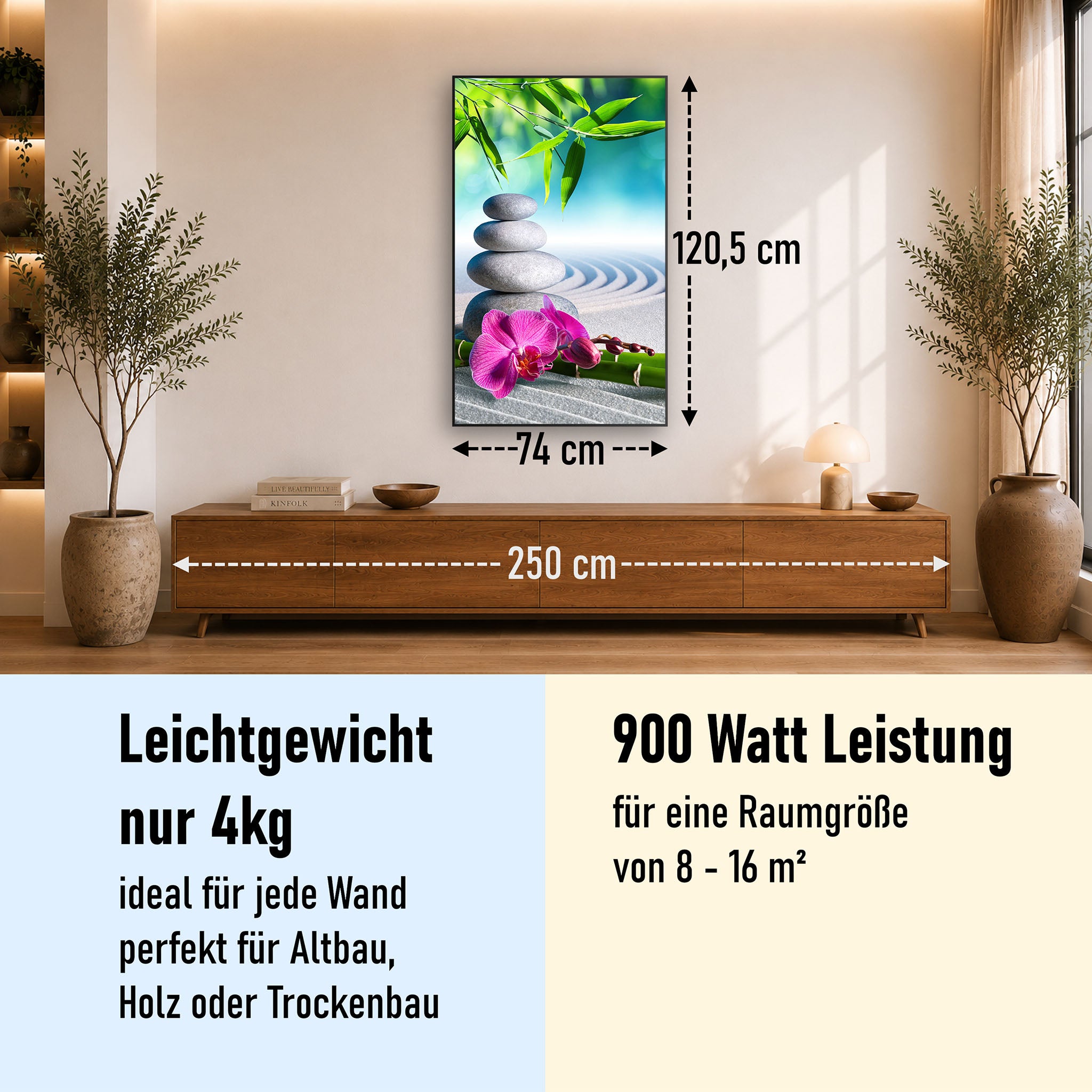 Bild Infrarotheizung 350-1200W Motiv 059H Zen Garten