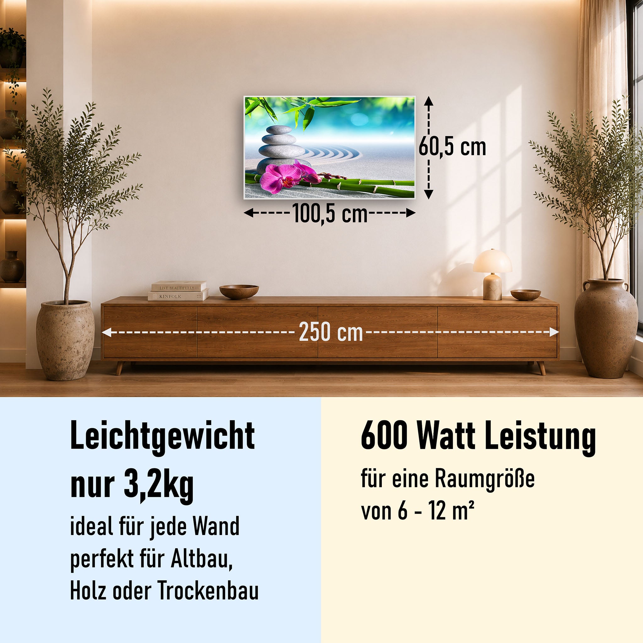 Bild Infrarotheizung 350-1200W Motiv 059 Zen Garten