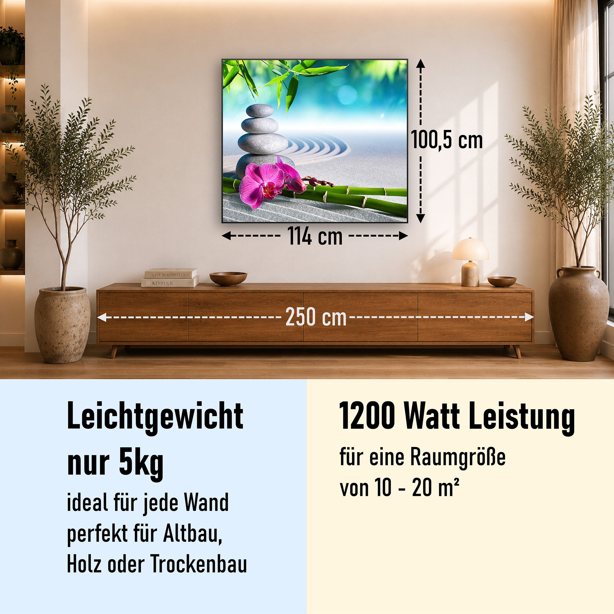 Bild Infrarotheizung 350-1200W Motiv 059 Zen Garten