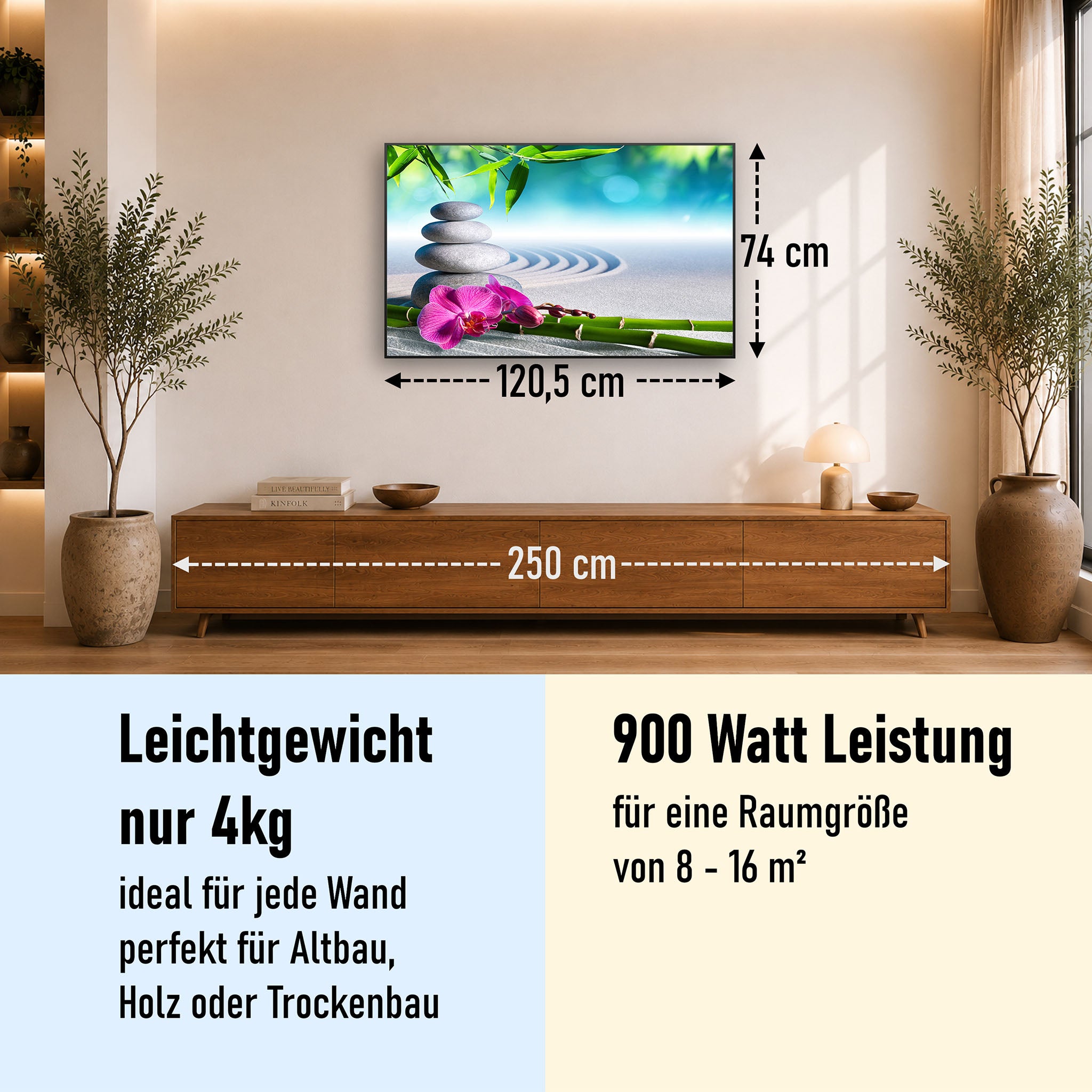 Bild Infrarotheizung 350-1200W Motiv 059 Zen Garten