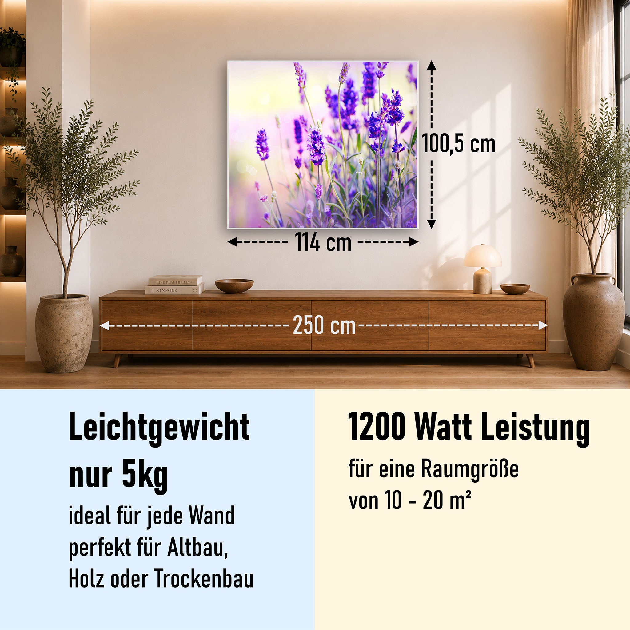 Bild Infrarotheizung 350-1200W Motiv 061 Lavendel