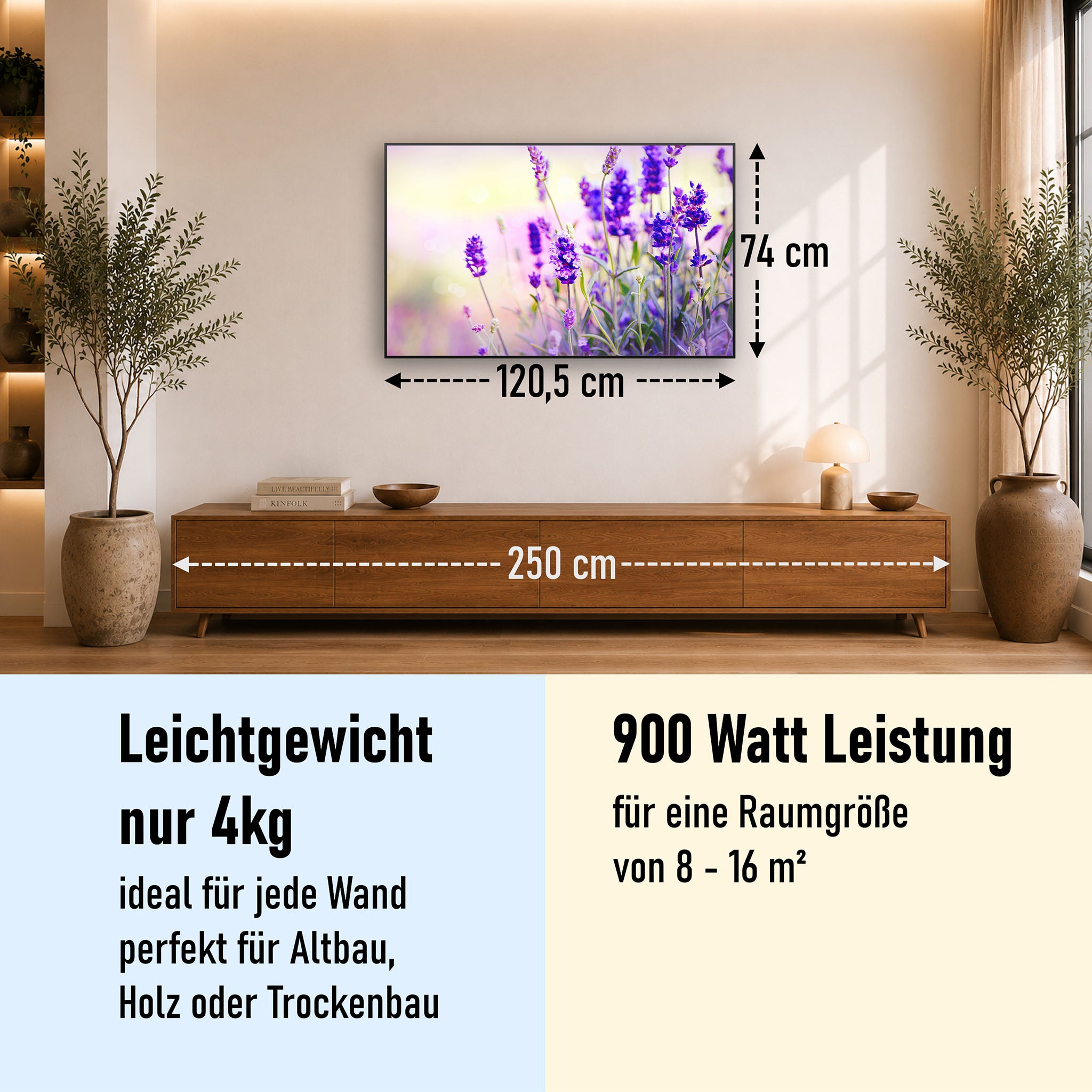 Bild Infrarotheizung 350-1200W Motiv 061 Lavendel