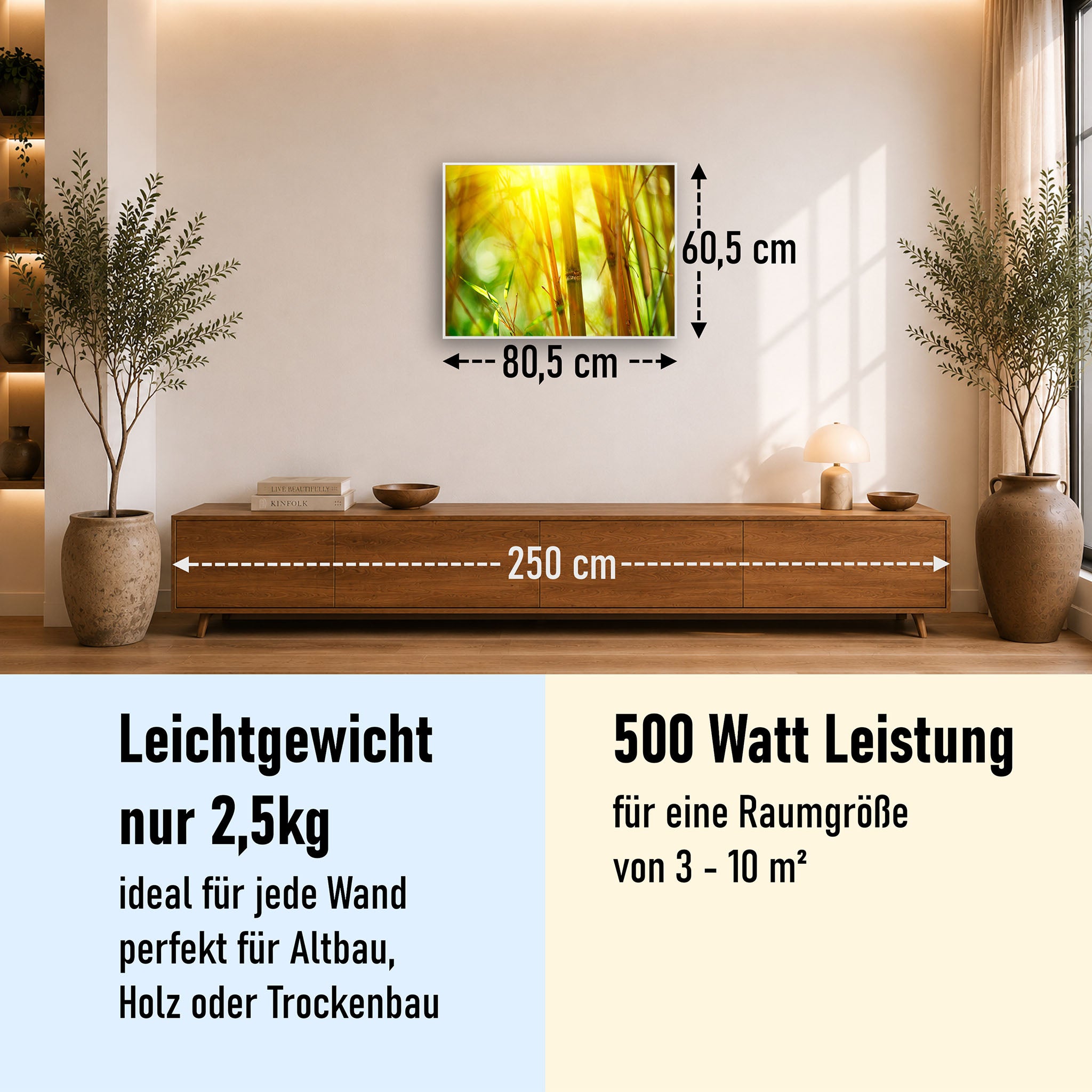 Bild Infrarotheizung 350-1200W Motiv 062 Bambus