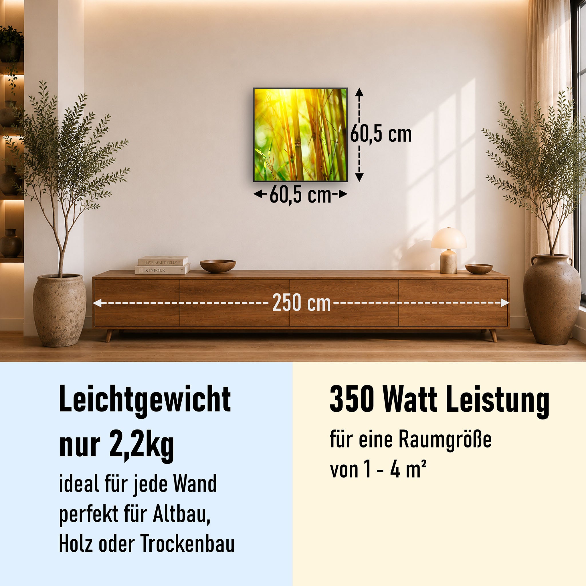 Bild Infrarotheizung 350-1200W Motiv 062 Bambus