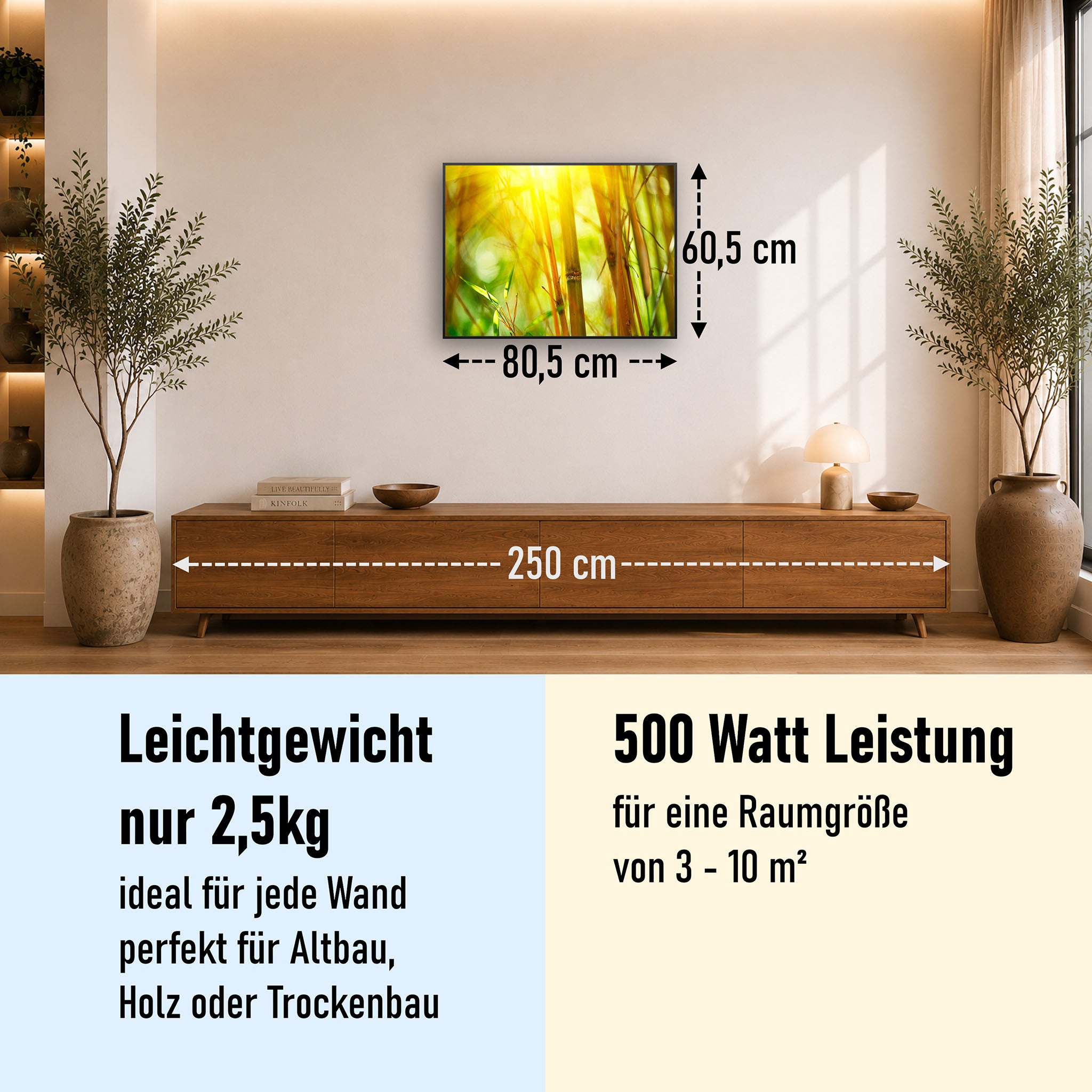 Bild Infrarotheizung 350-1200W Motiv 062 Bambus