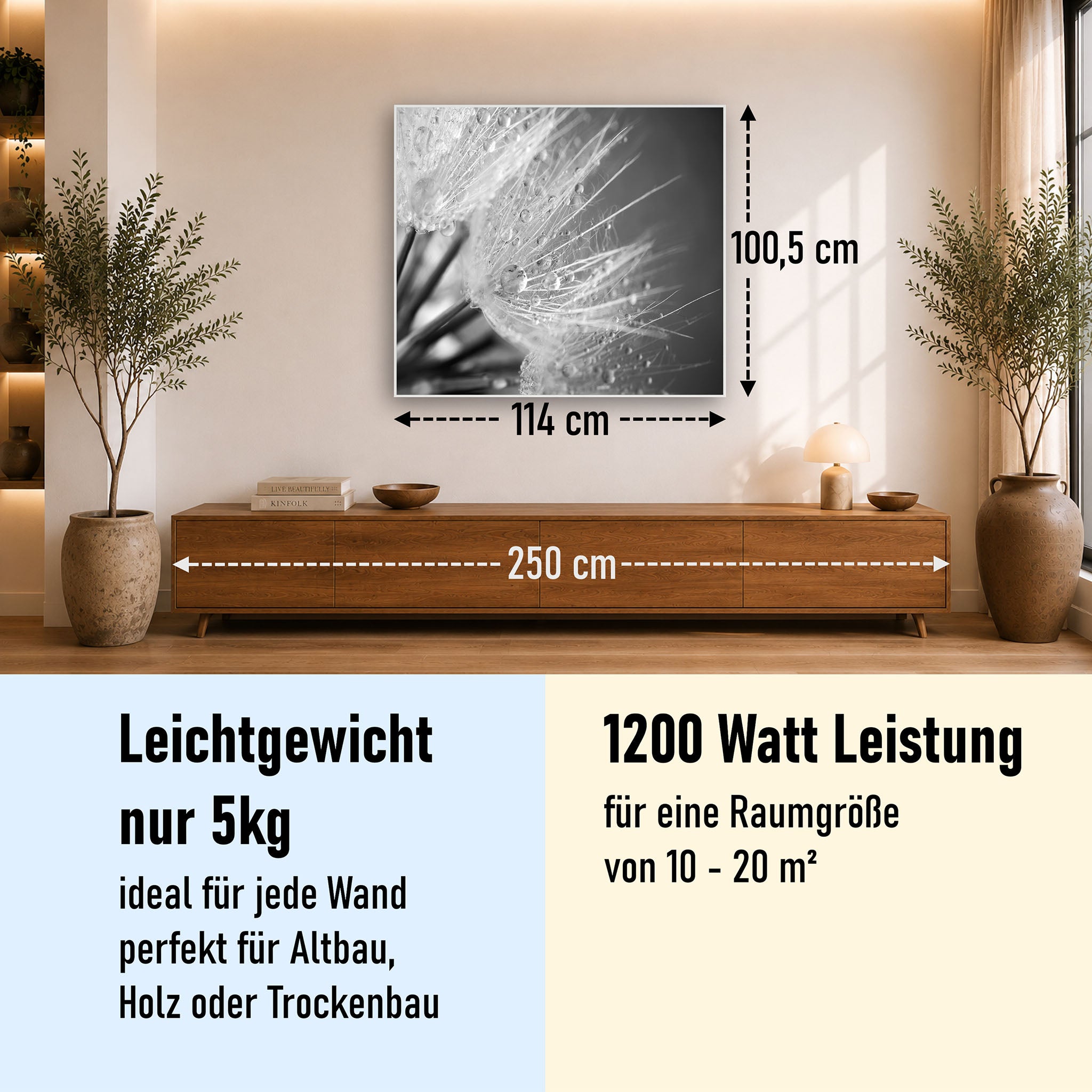 Bild Infrarotheizung 350-1200W Motiv 063 Löwenzahn