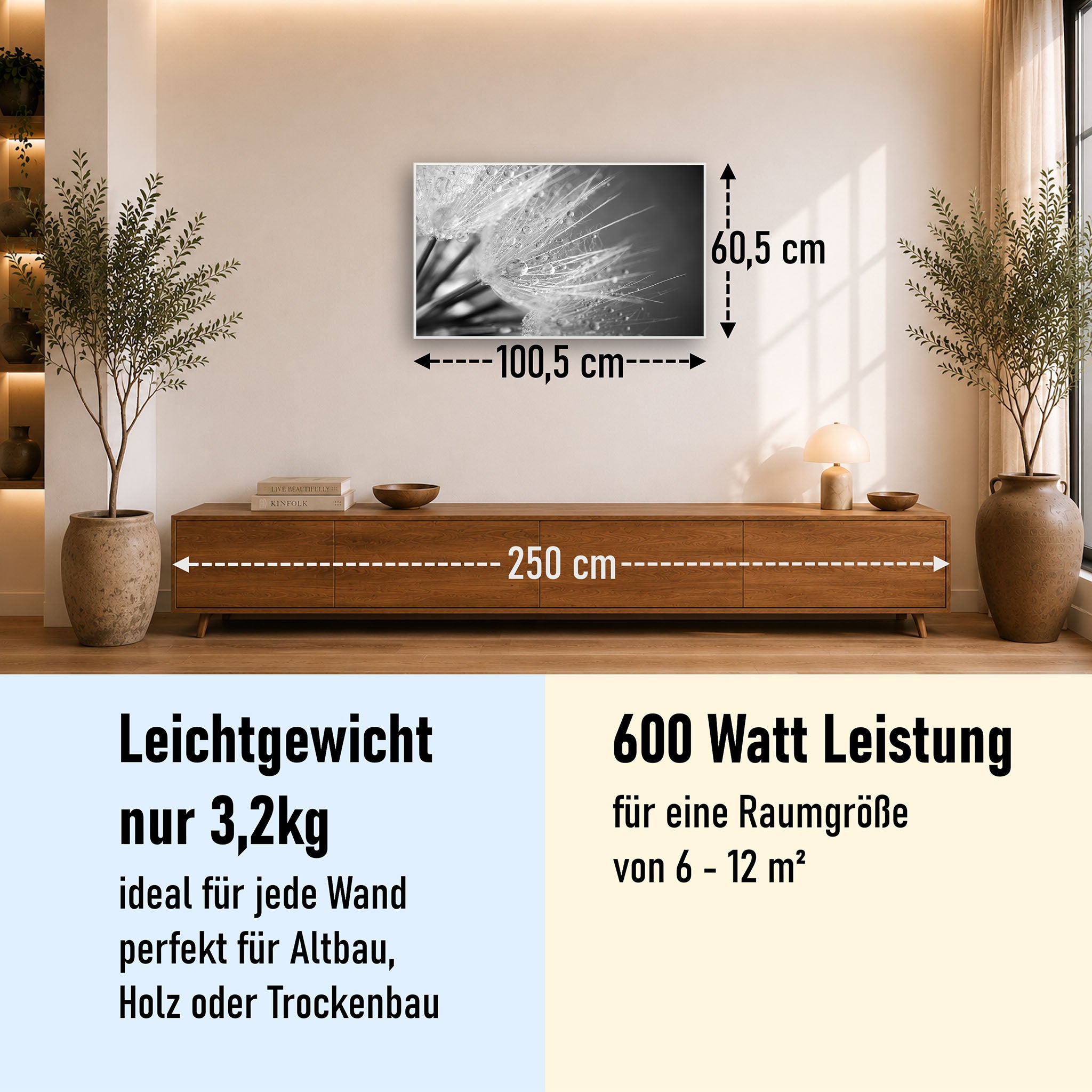 Bild Infrarotheizung 350-1200W Motiv 063 Löwenzahn