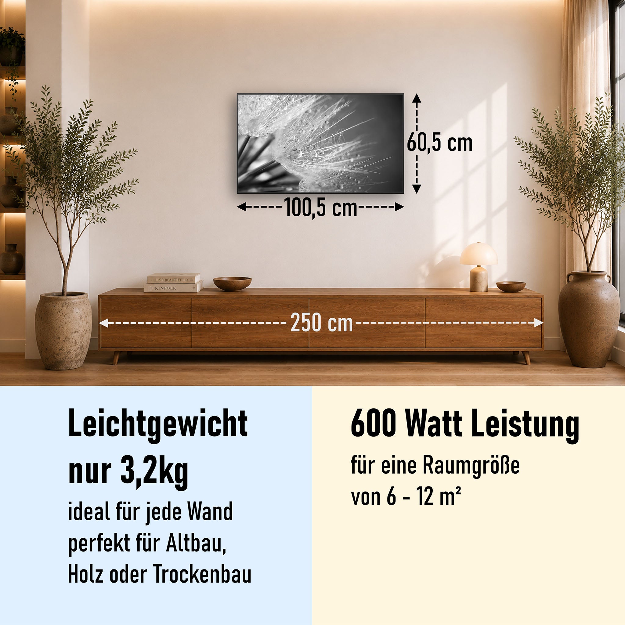Bild Infrarotheizung 350-1200W Motiv 063 Löwenzahn