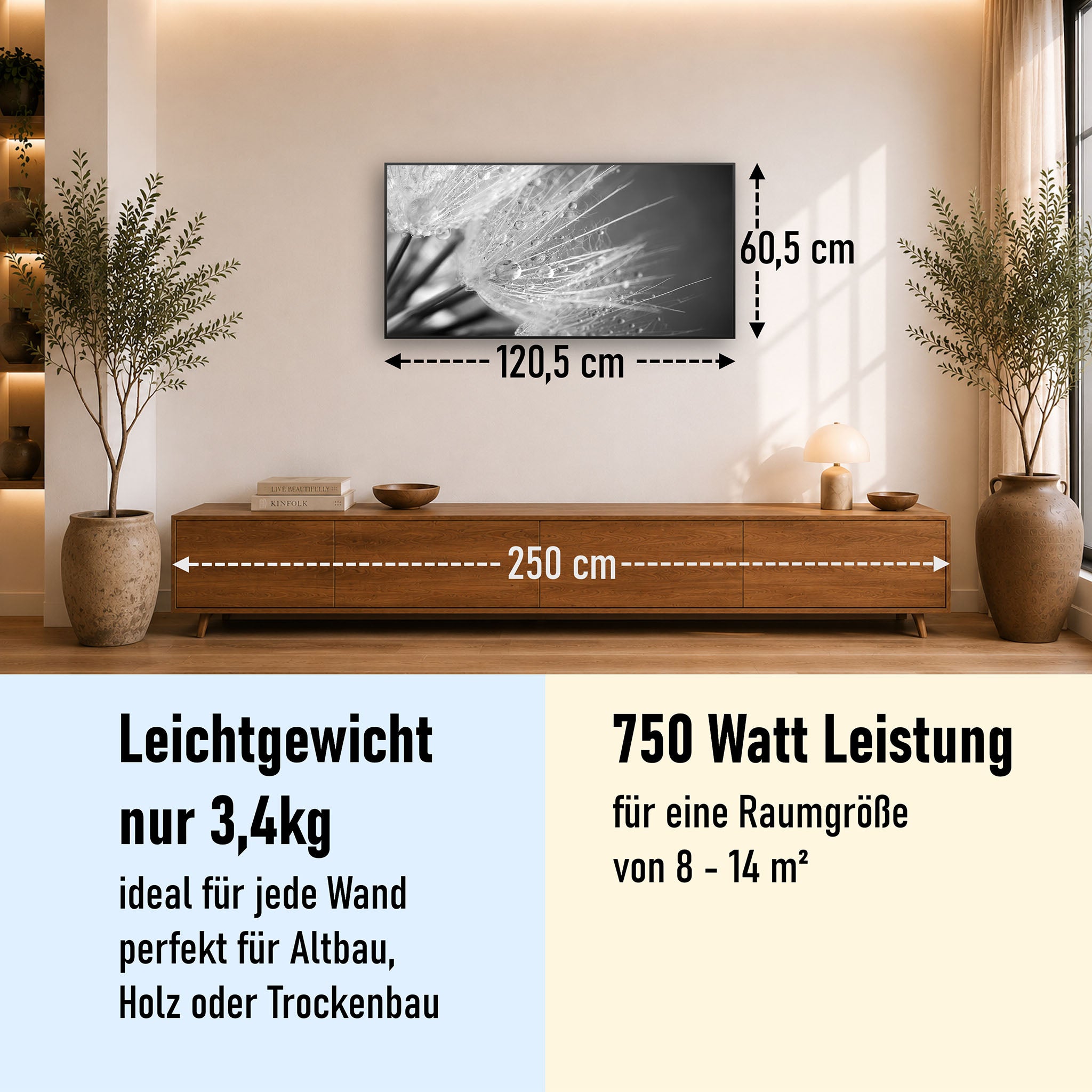 Bild Infrarotheizung 350-1200W Motiv 063 Löwenzahn