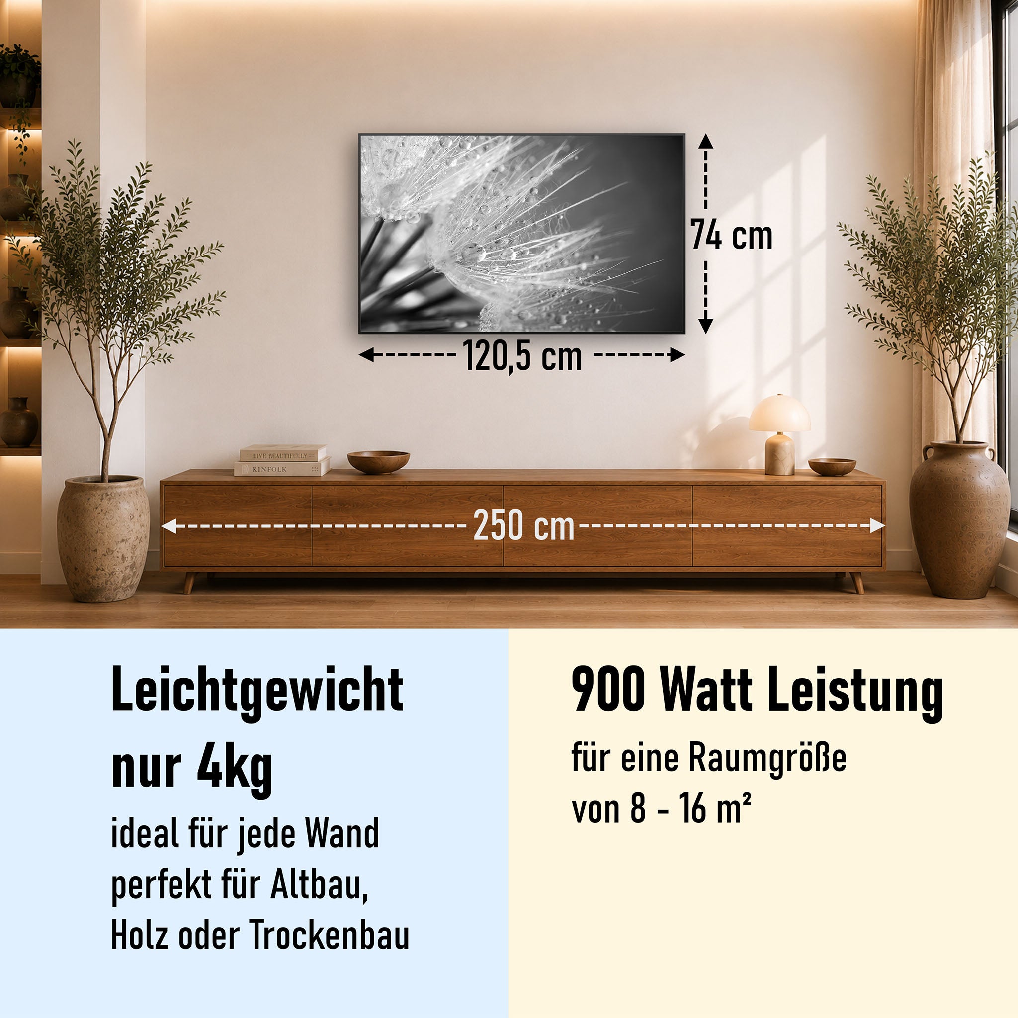 Bild Infrarotheizung 350-1200W Motiv 063 Löwenzahn
