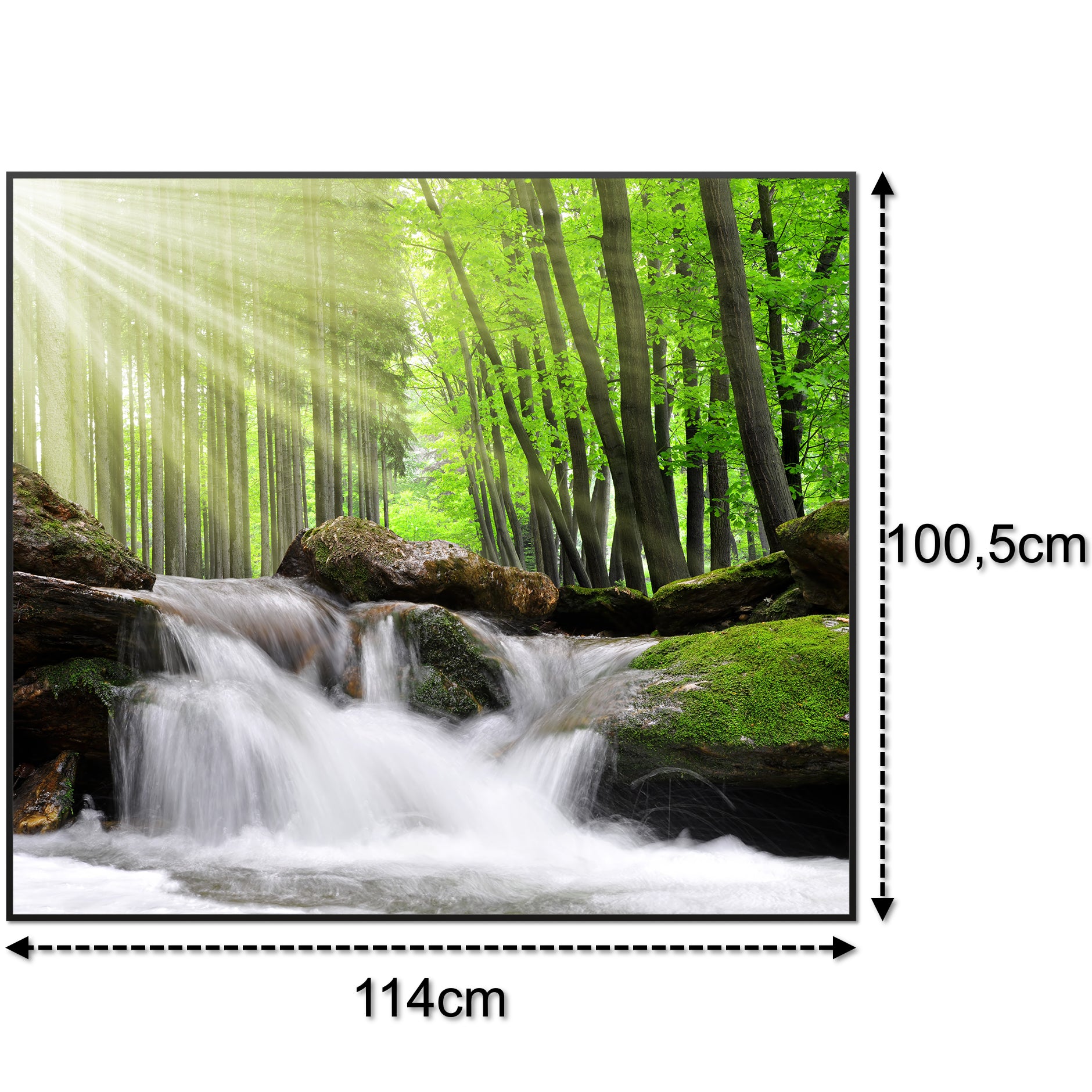 Glas Infrarotheizung 350-1200W Motiv 065 Wasserfall Wald