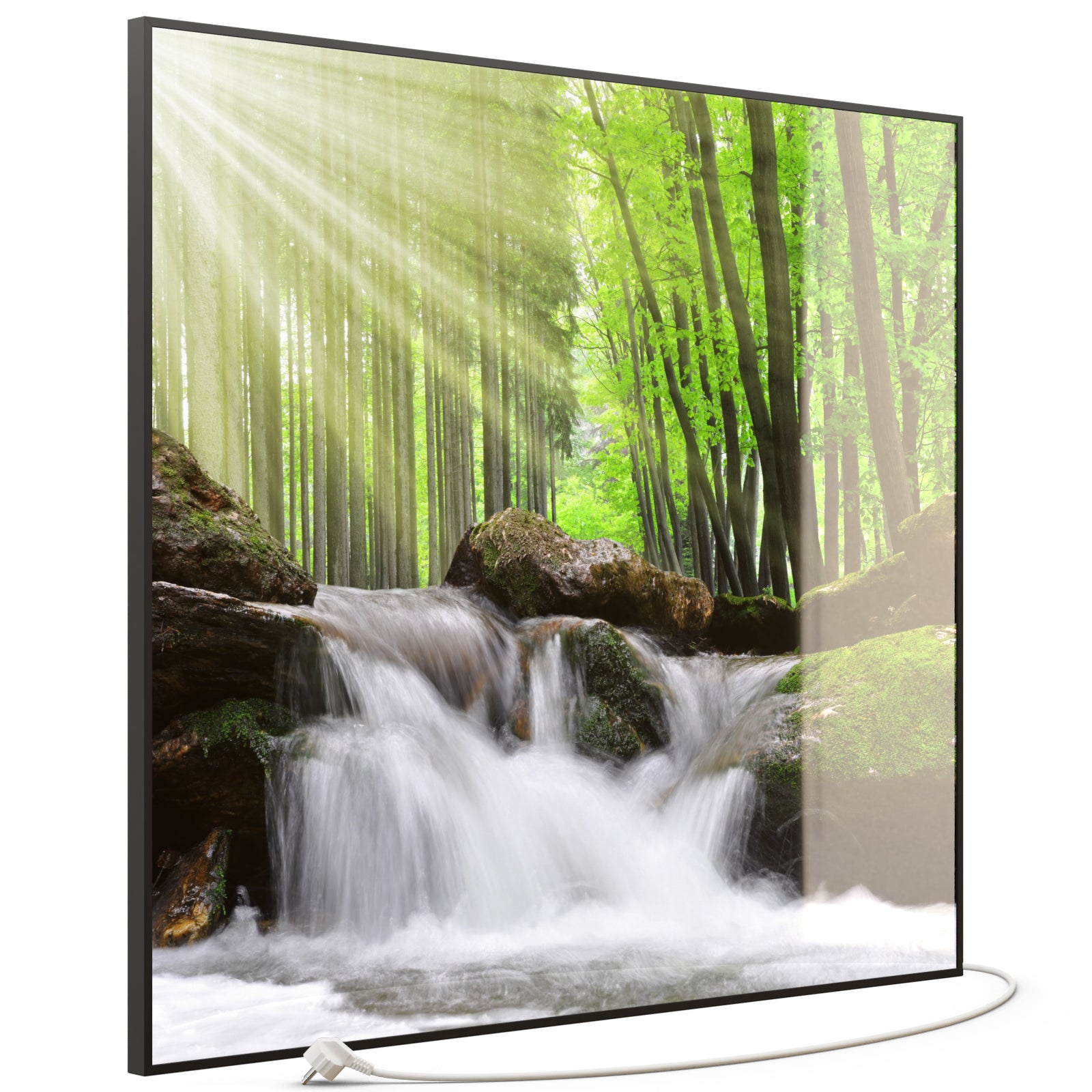 Glas Infrarotheizung 350-1200W Motiv 065 Wasserfall Wald